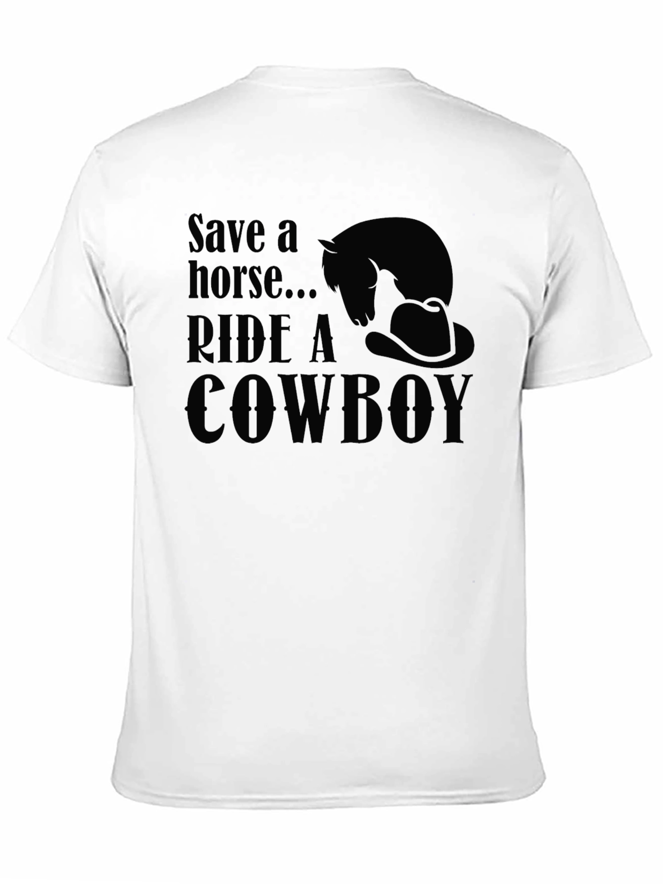 Black Save a Horse Ride a Cowboy Graphic Tee view 11