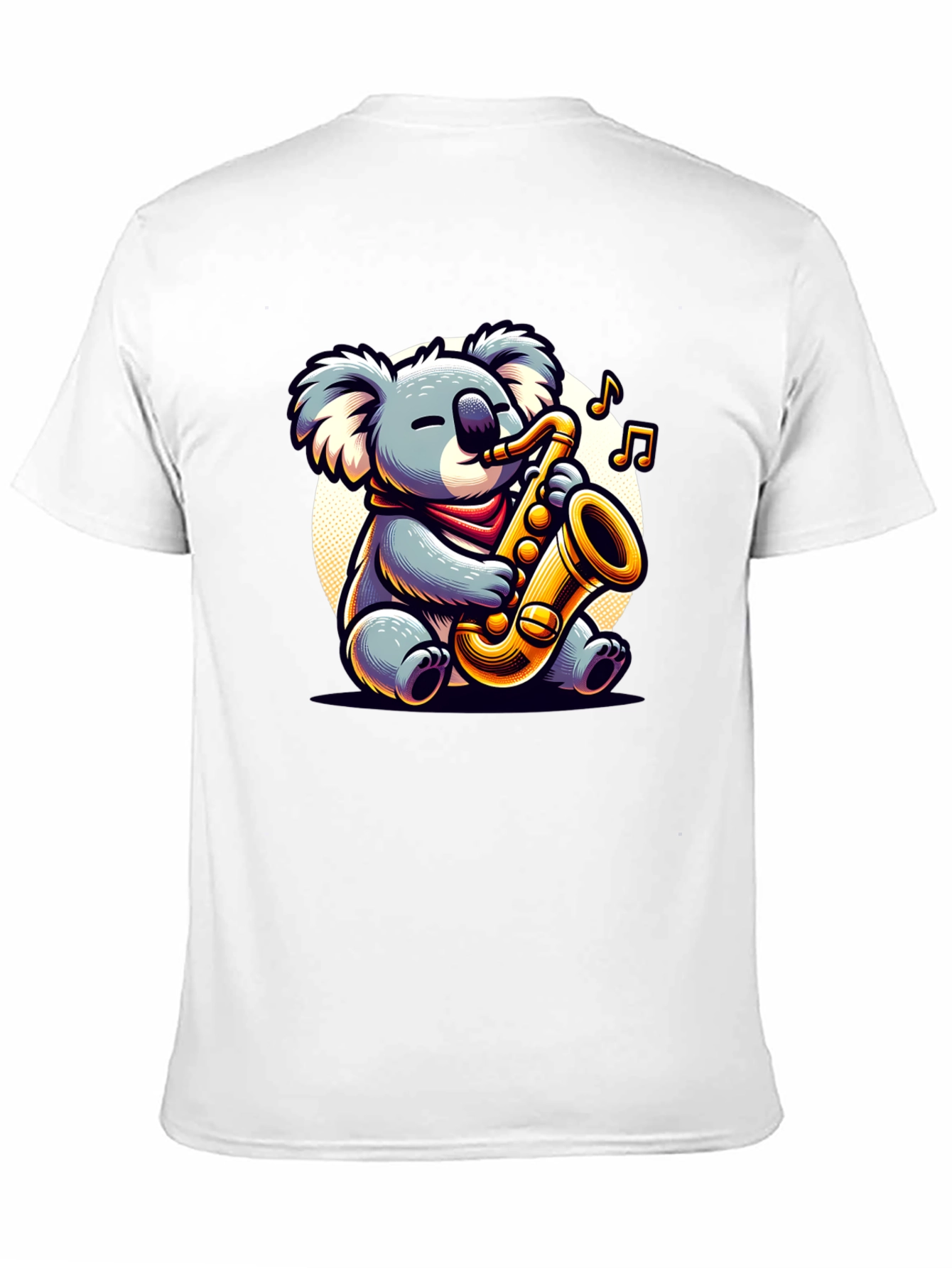 Black Koala Saxophone Player Graphic Tee view 11