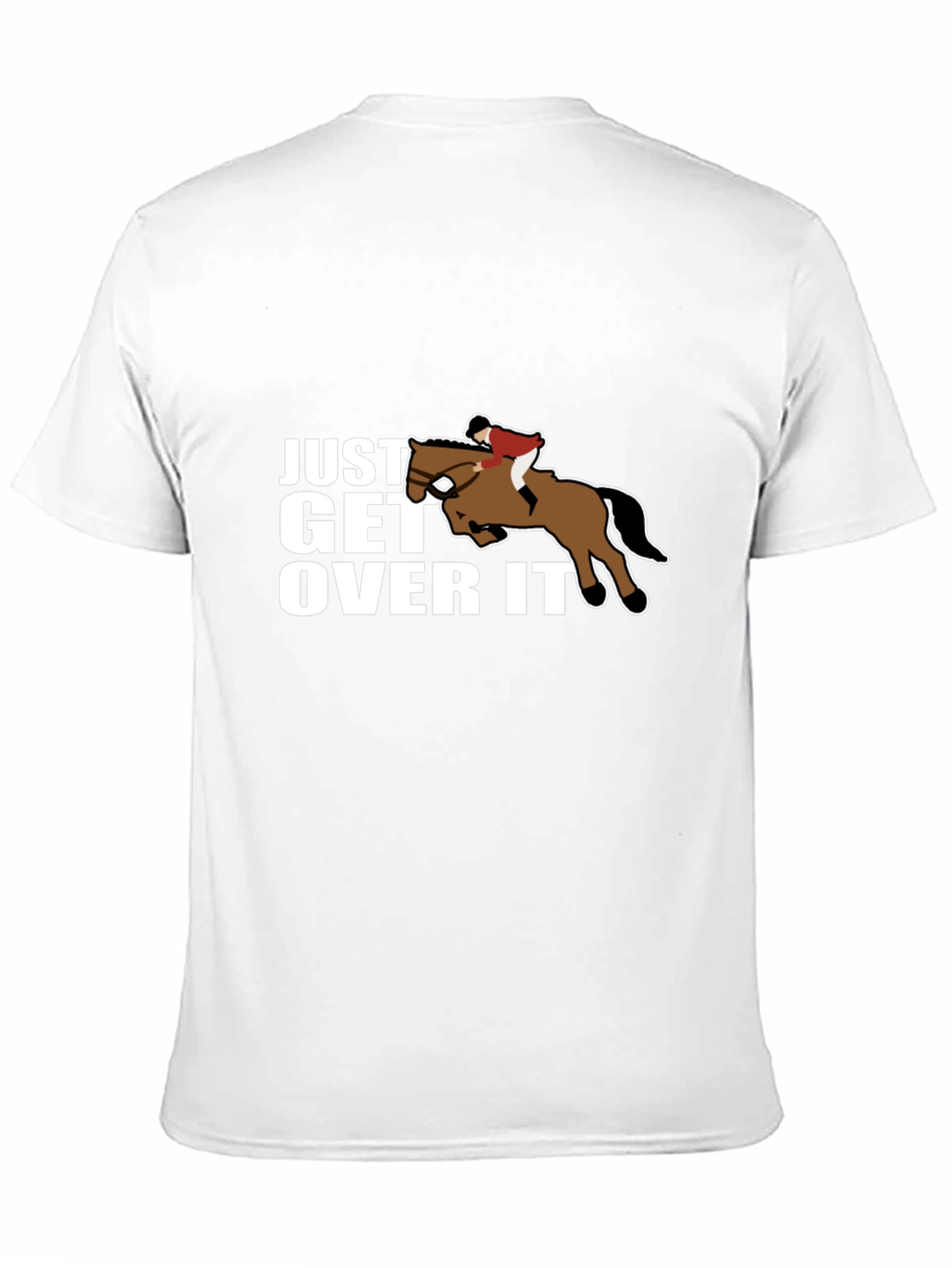 Black Just Get Over It Horse Riding Graphic Tee view 11