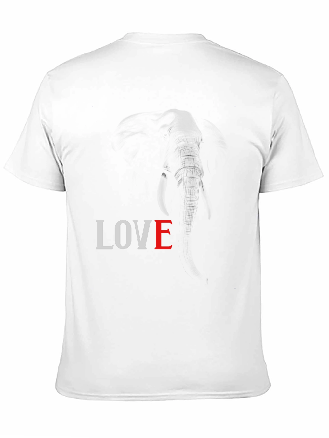 Black Elephant LOVE Graphic Tee - Unisex Black T-Shirt view 11