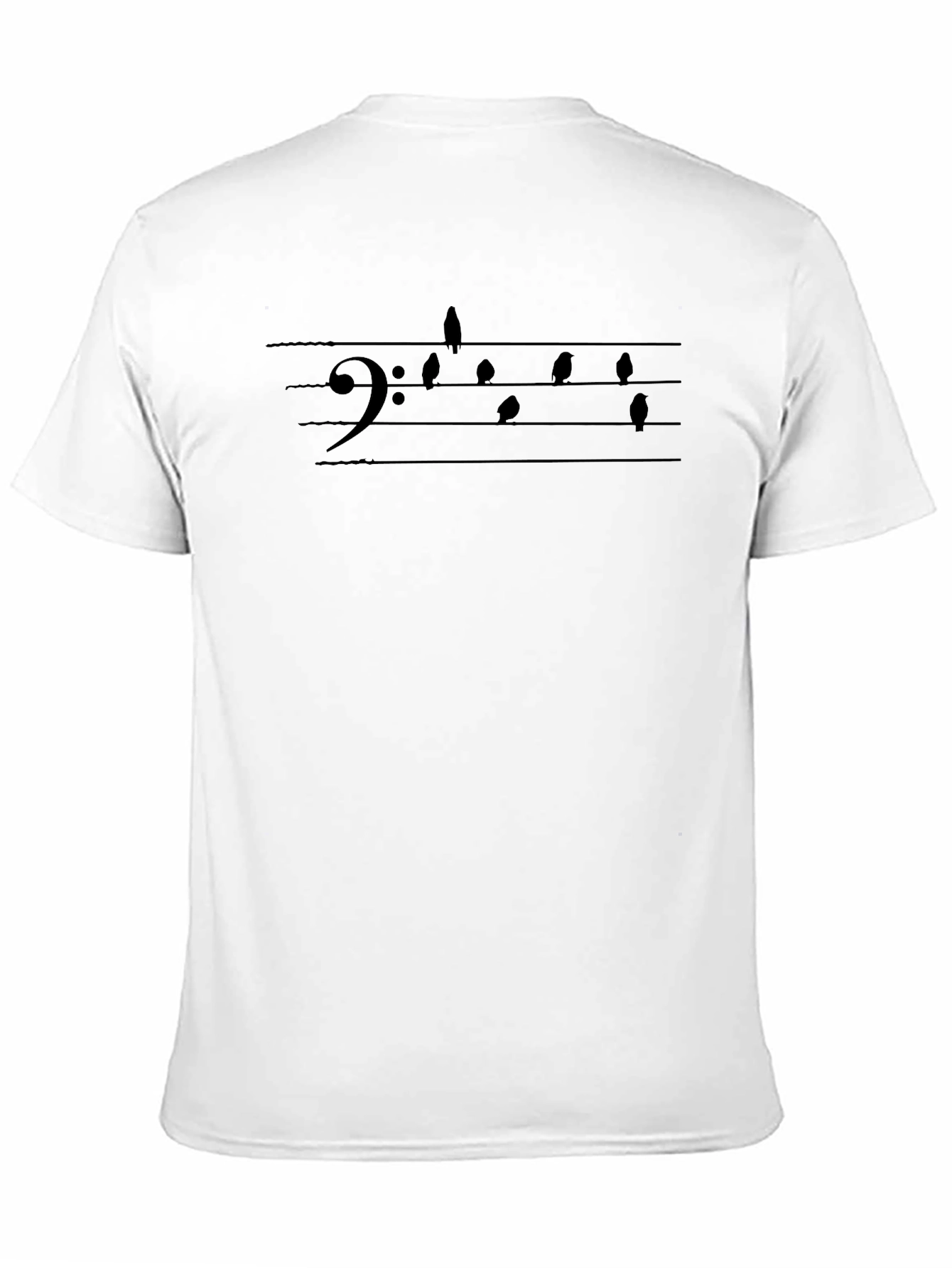 Black Music Note Birds Black T-Shirt view 11