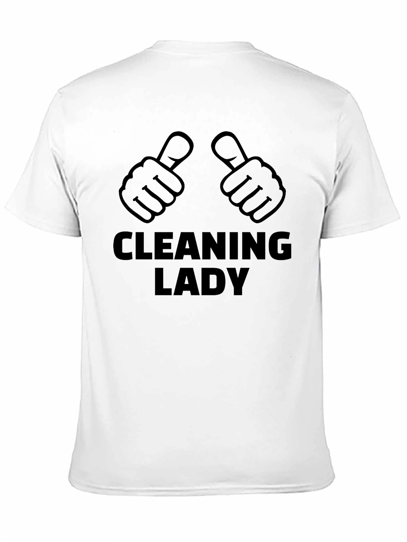 Black Cleaning Lady T-Shirt: Funny Thumbs Up Tee view 11