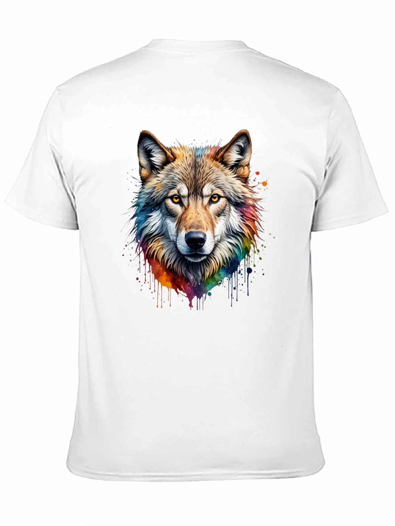 Black Wolf Graphic T-Shirt - Colorful Animal Tee view 11