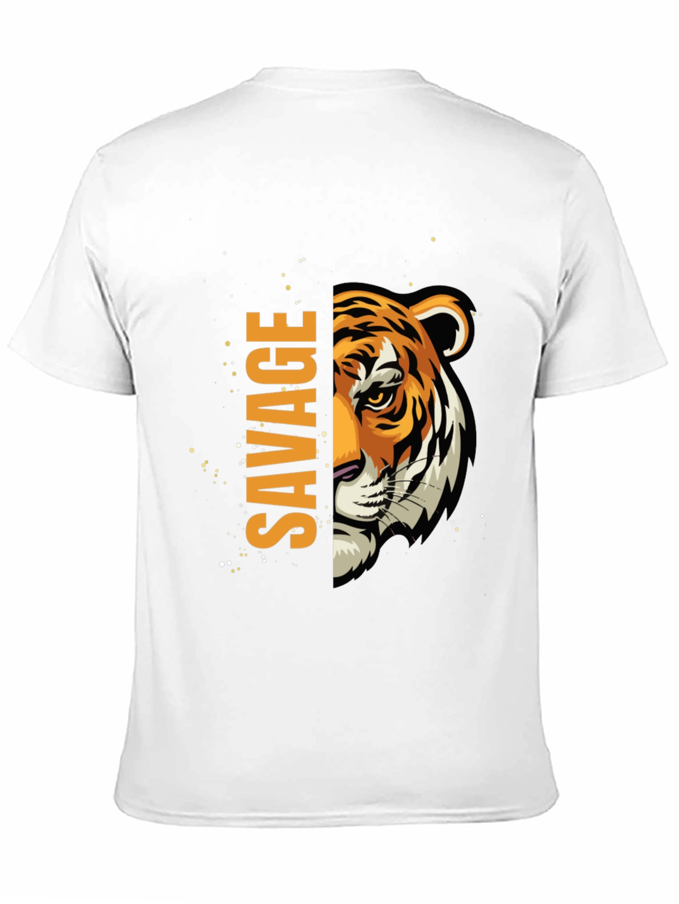 Black Savage Tiger Graphic Print Men's Black T-Shirt view 11