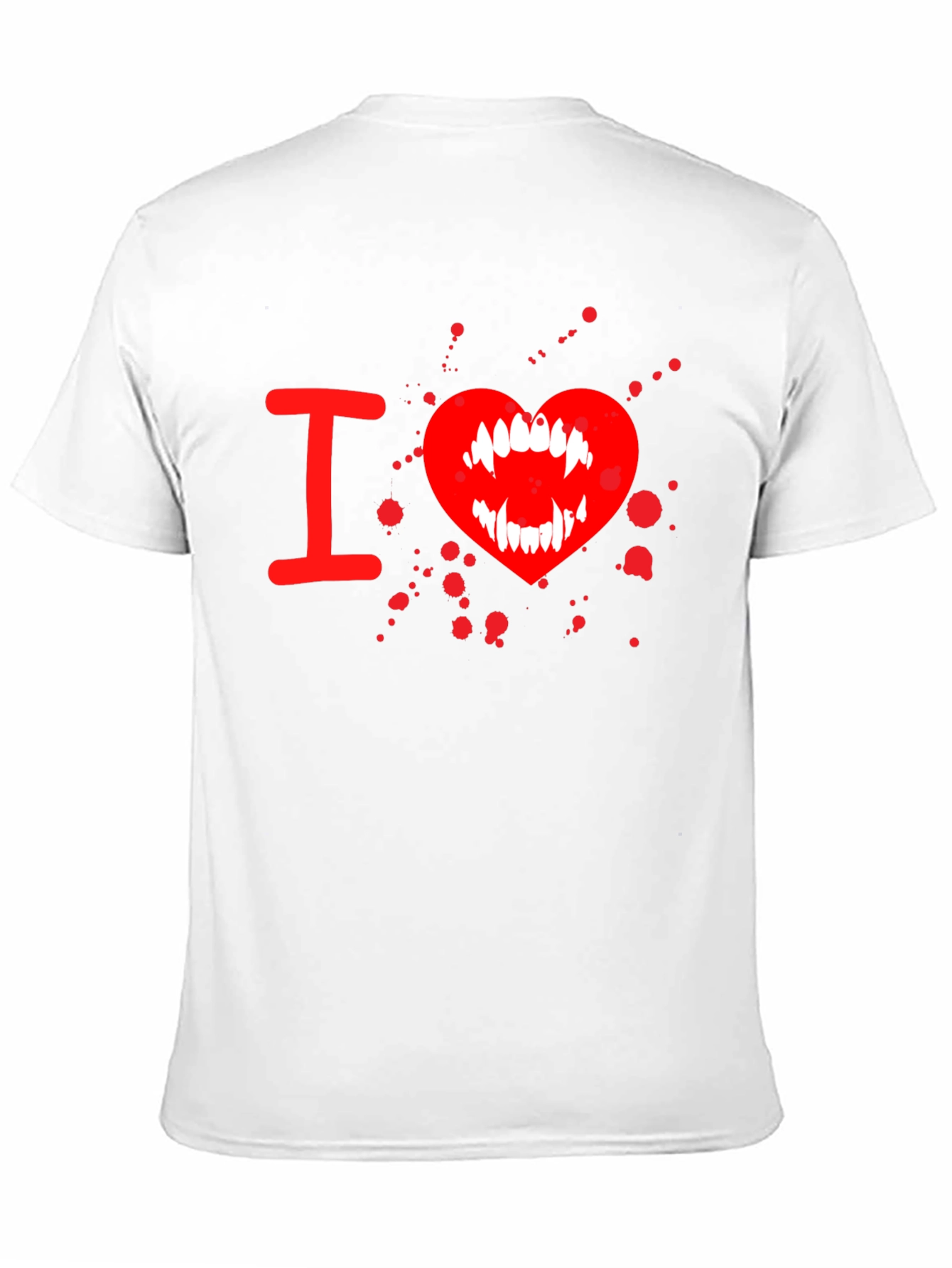 Black I Heart Vampire Fangs Tee - Black Cotton Graphic T-Shirt view 11