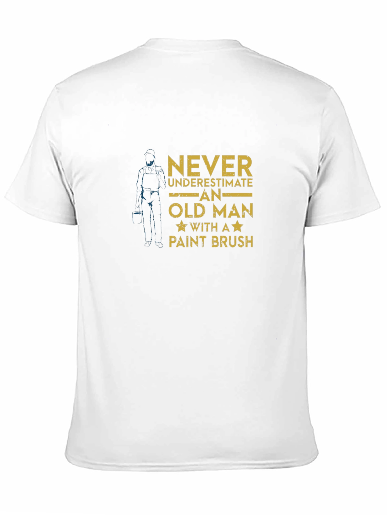 Black Never Underestimate Old Man with Paint Brush Graphic Tee view 11