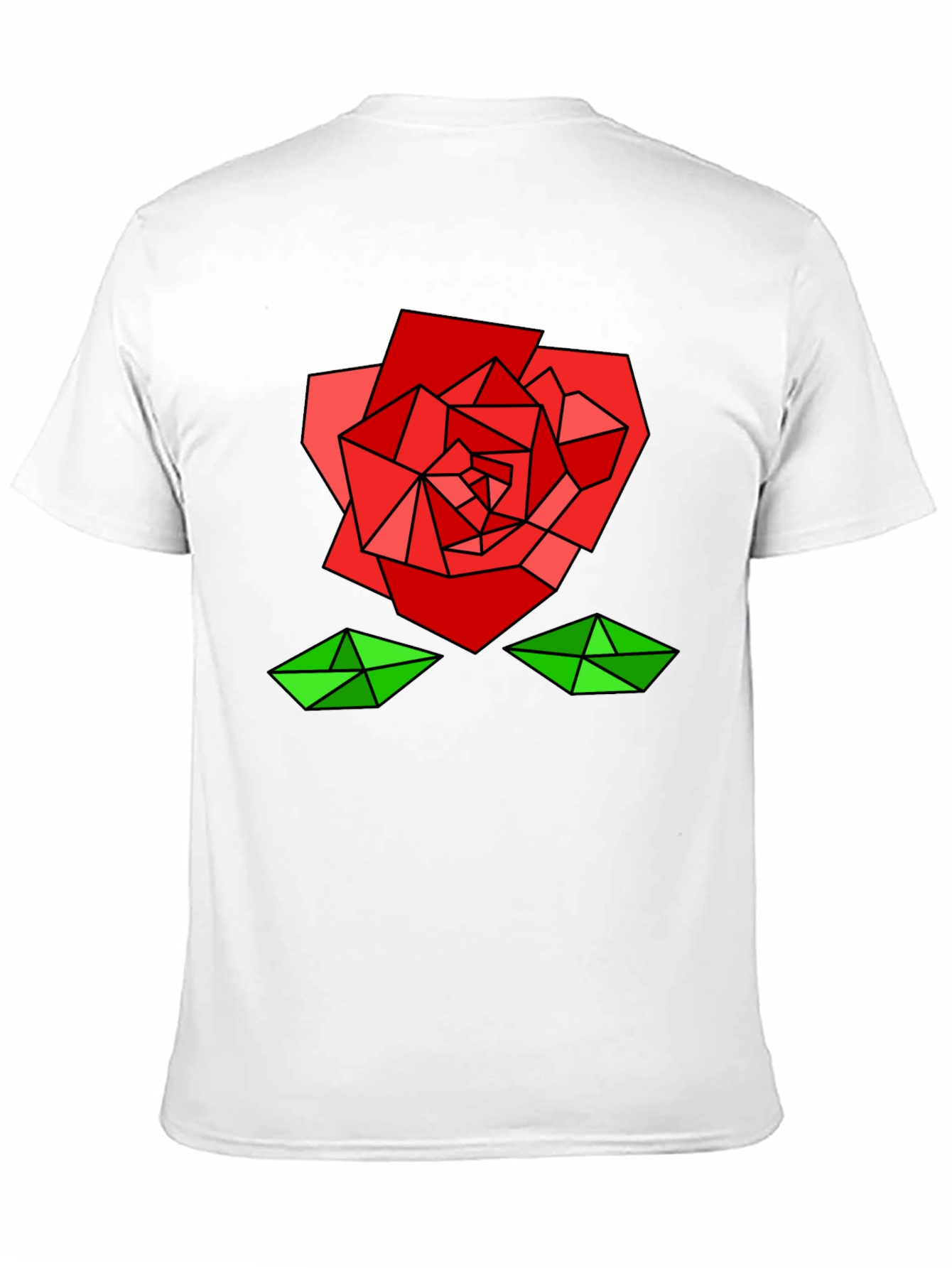 Black Geometric Rose Graphic Tee - Modern Artistic Design view 11