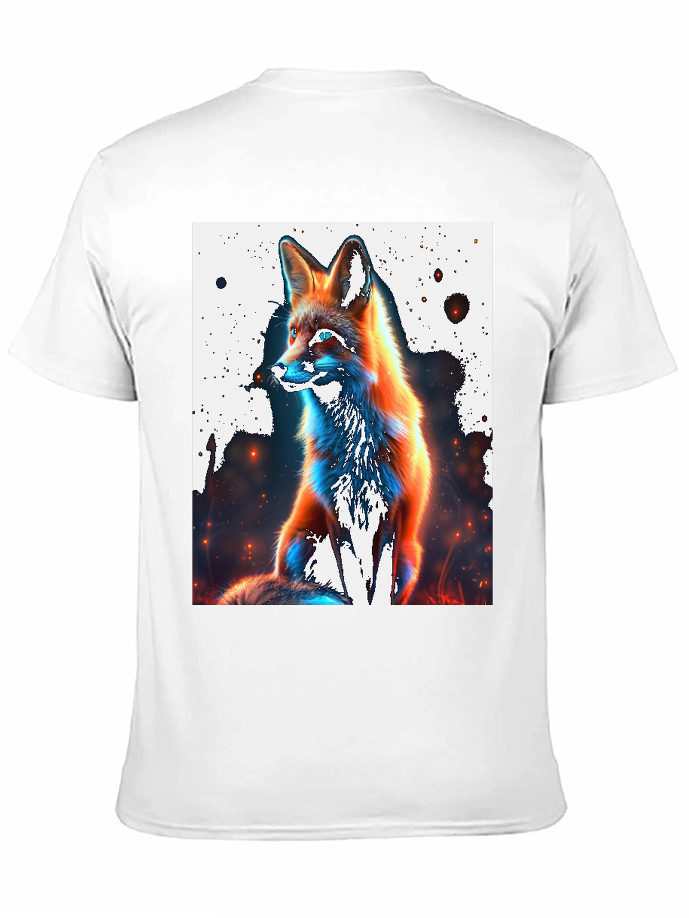 Black Cool Fox Graphic Tee - Stylish Men's Black T-Shirt view 11
