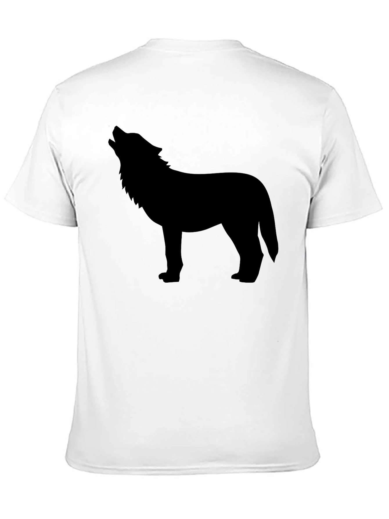 Black Wolf Silhouette Black Graphic Tee view 11