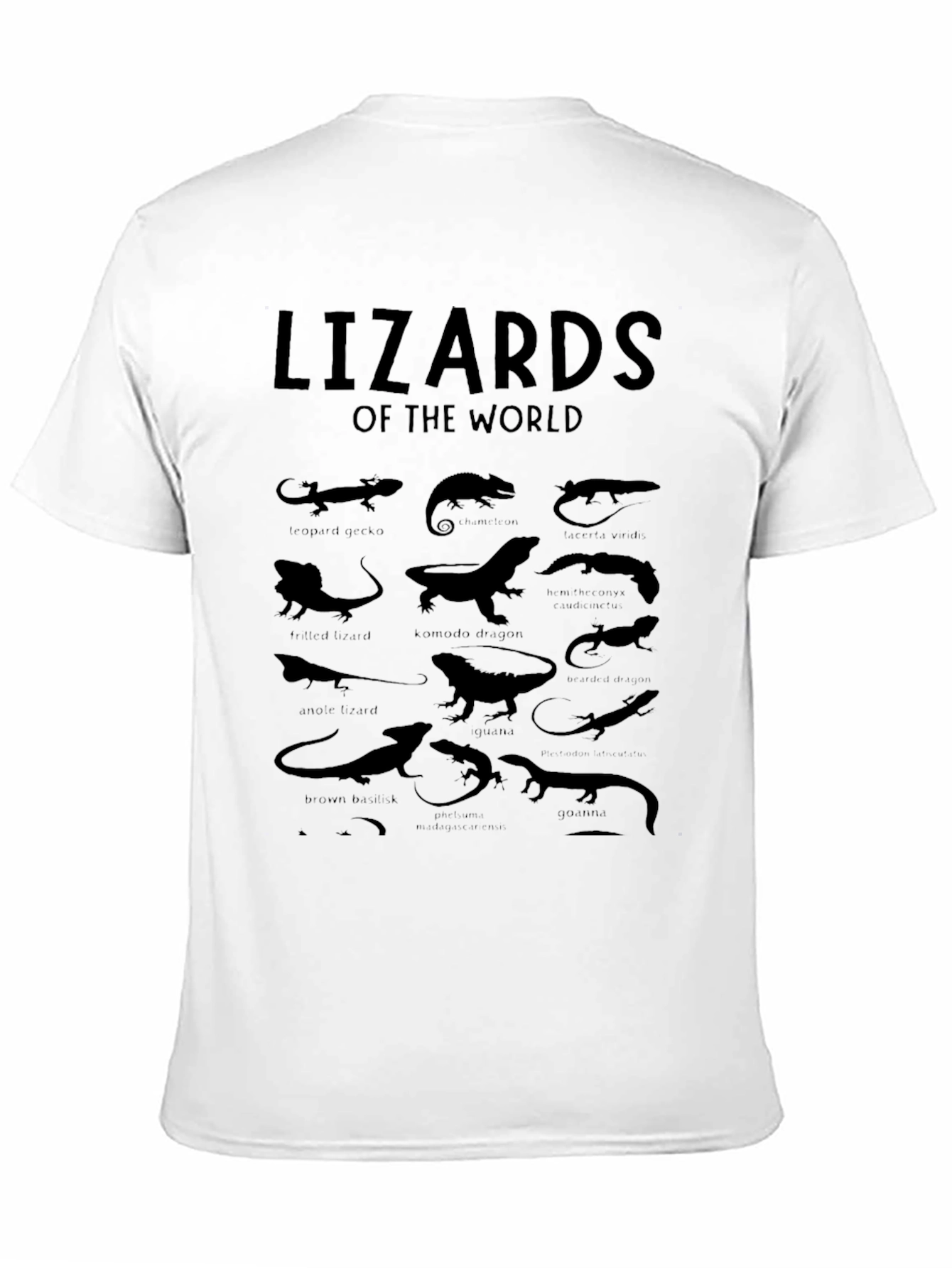 Black Lizards of the World Graphic T-Shirt view 11