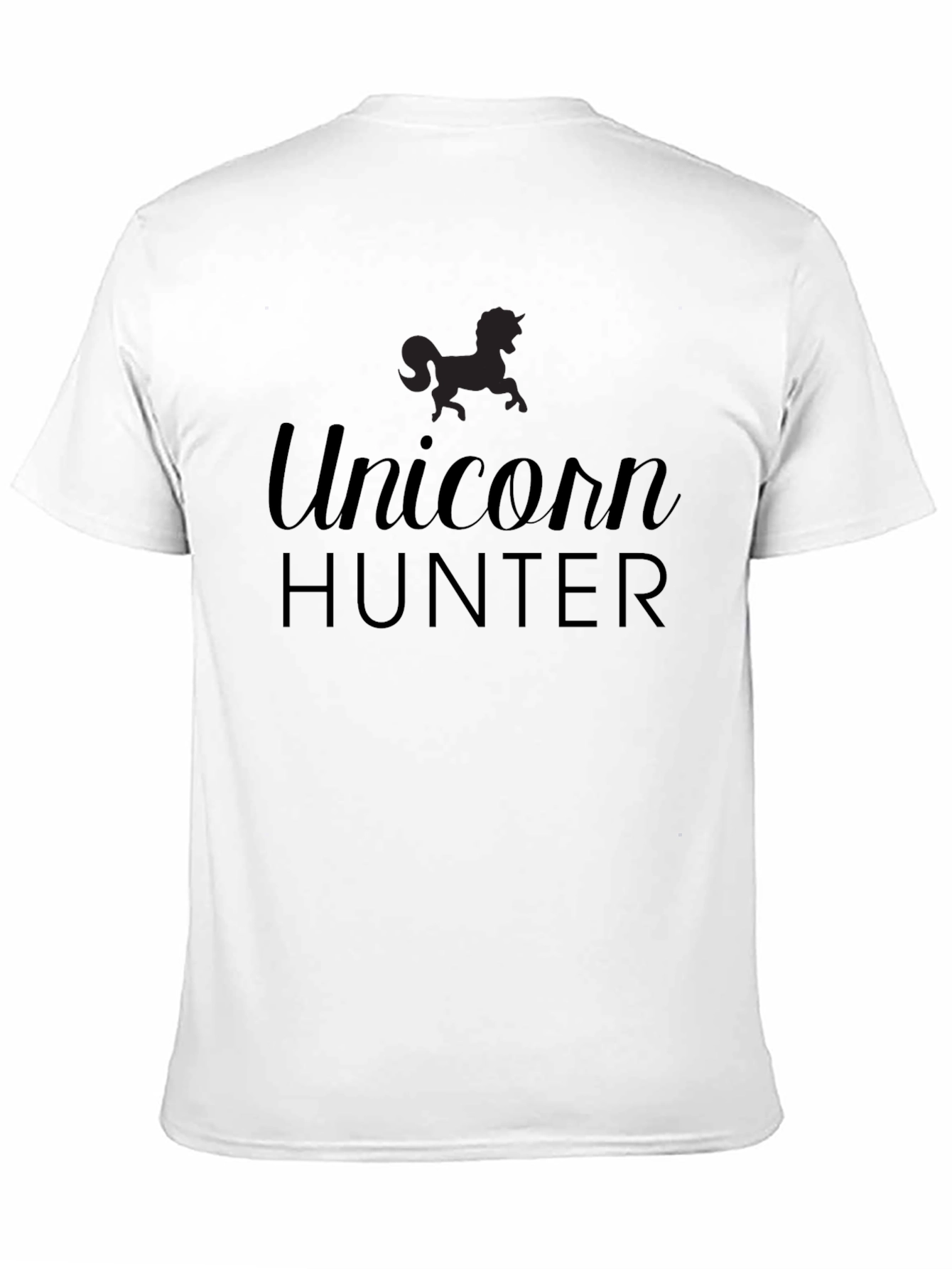 Black Unicorn Hunter Men's Black T-Shirt view 11