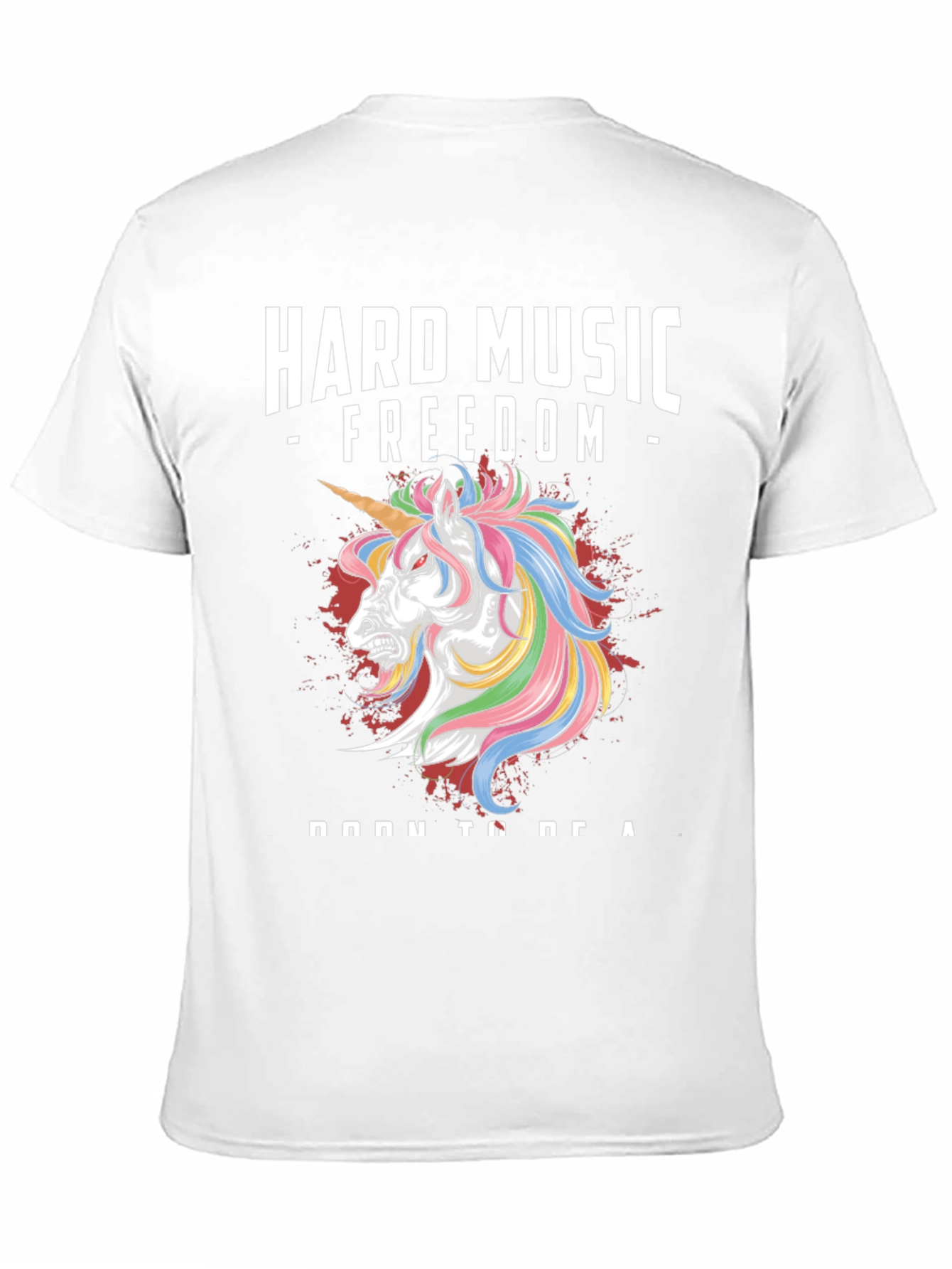Black Hard Music Freedom Unicorn Graphic Tee view 11