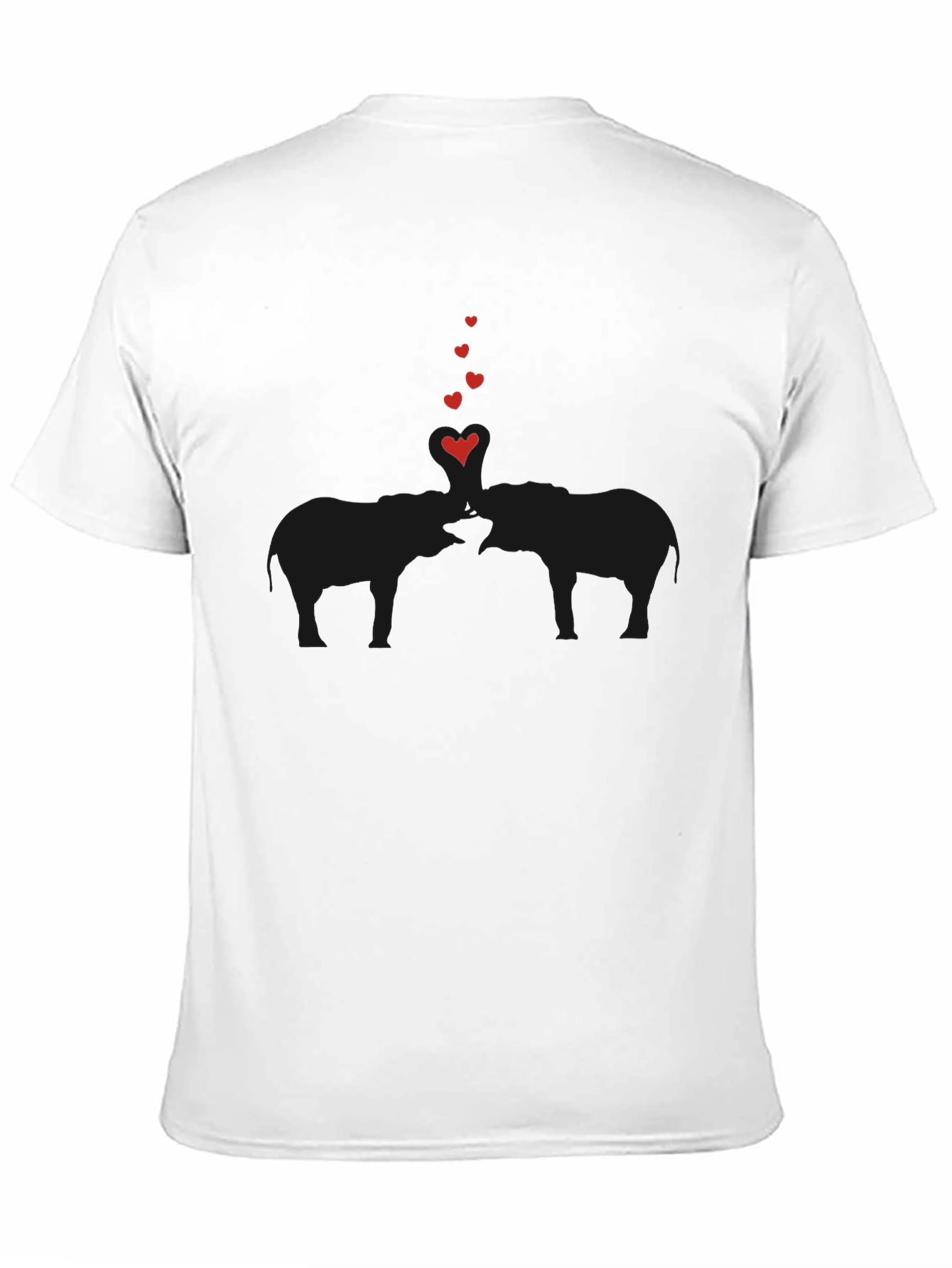 Black Elephant Love Tee - Soft Black Cotton Graphic T-Shirt view 11