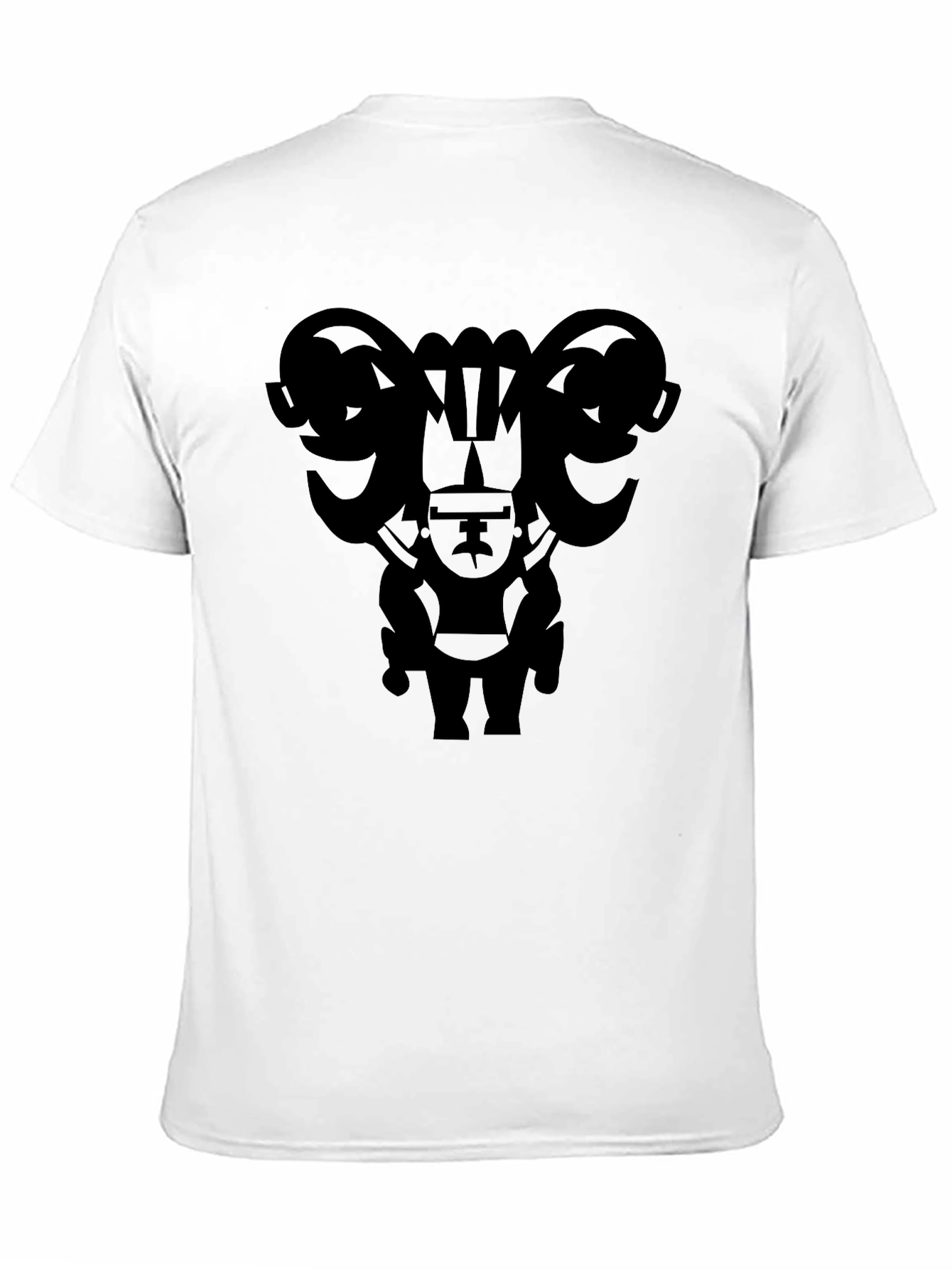 Black Tribal Art Graphic Black T-Shirt view 11