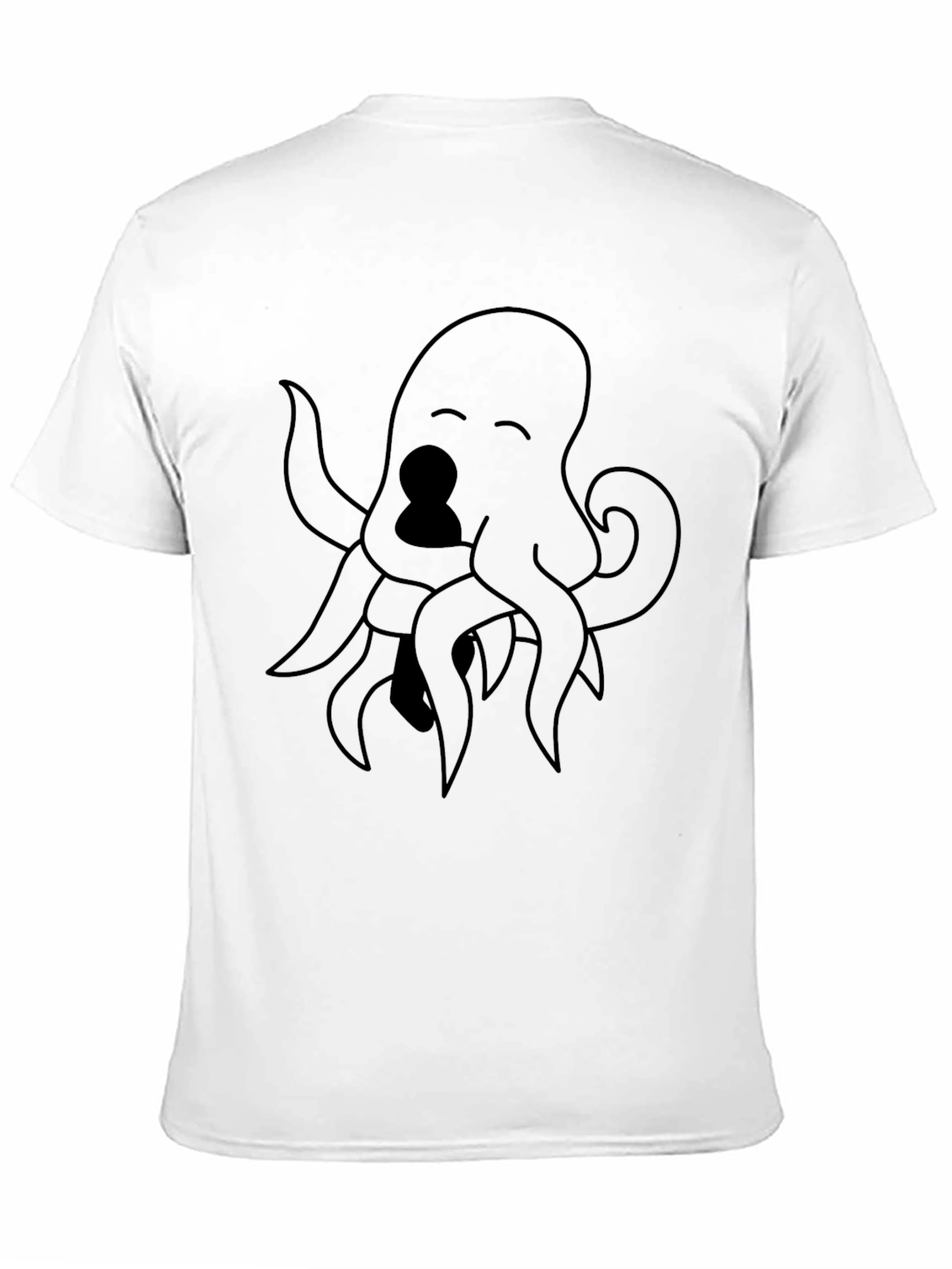 Black Octopus Graphic Tee - Black Cotton Blend, Casual Style view 11