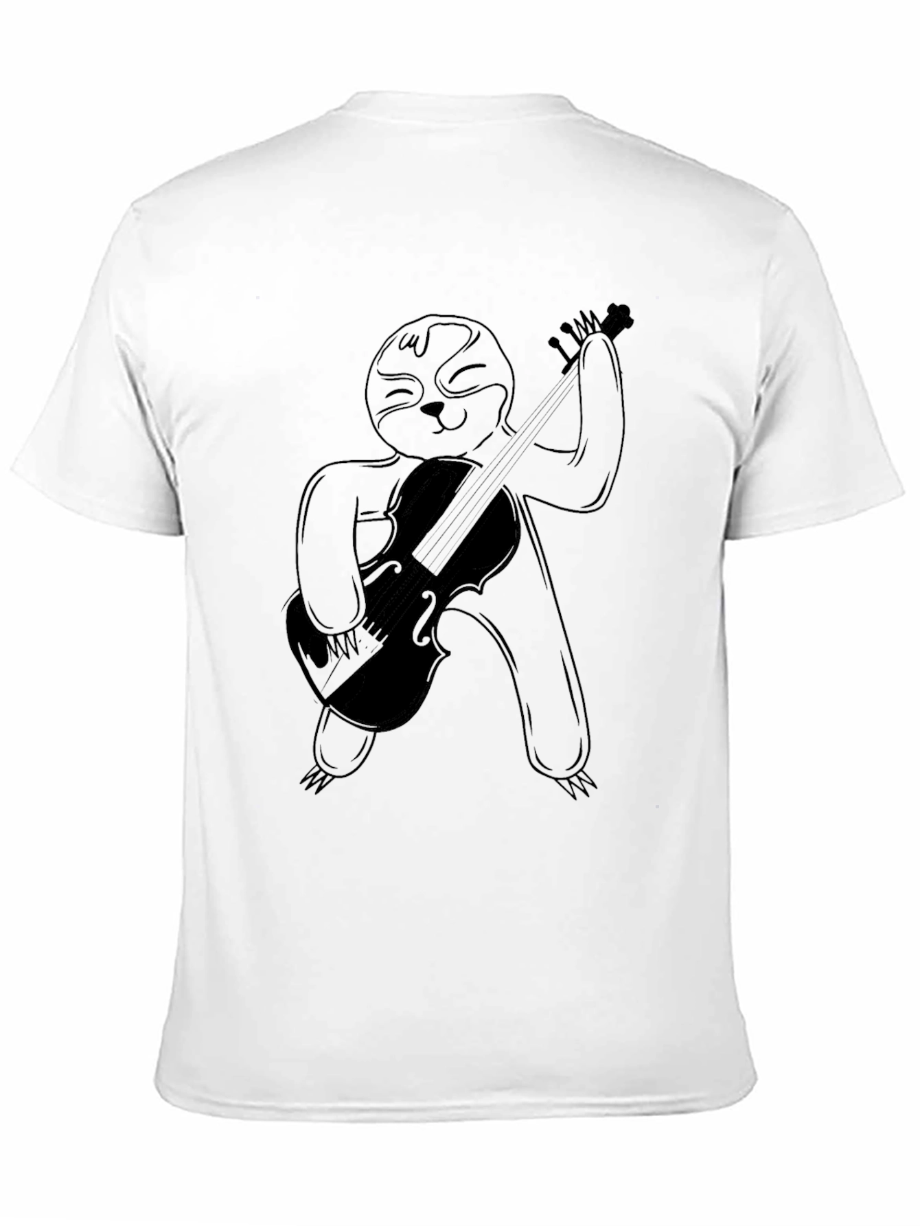 Black Sloth Musician Black T-Shirt view 11