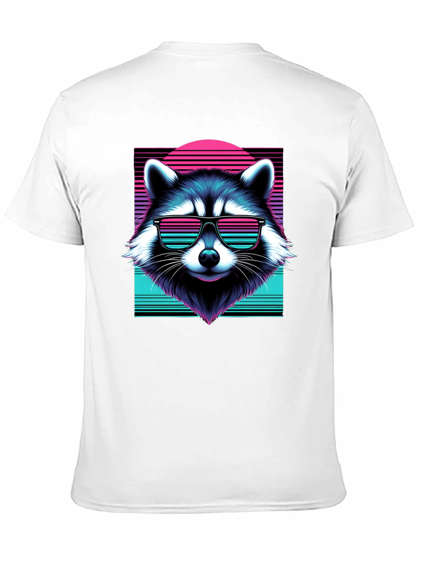 Black Retro Raccoon Graphic Tee - Black Cotton Blend view 11
