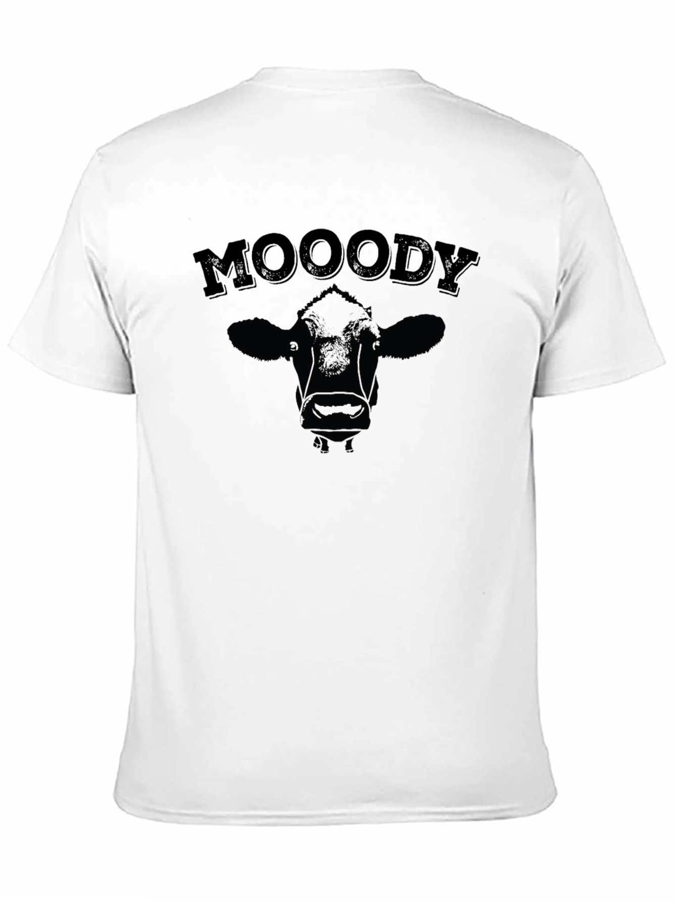 Black Moody Cow Graphic T-Shirt - Unisex Cotton Tee view 11