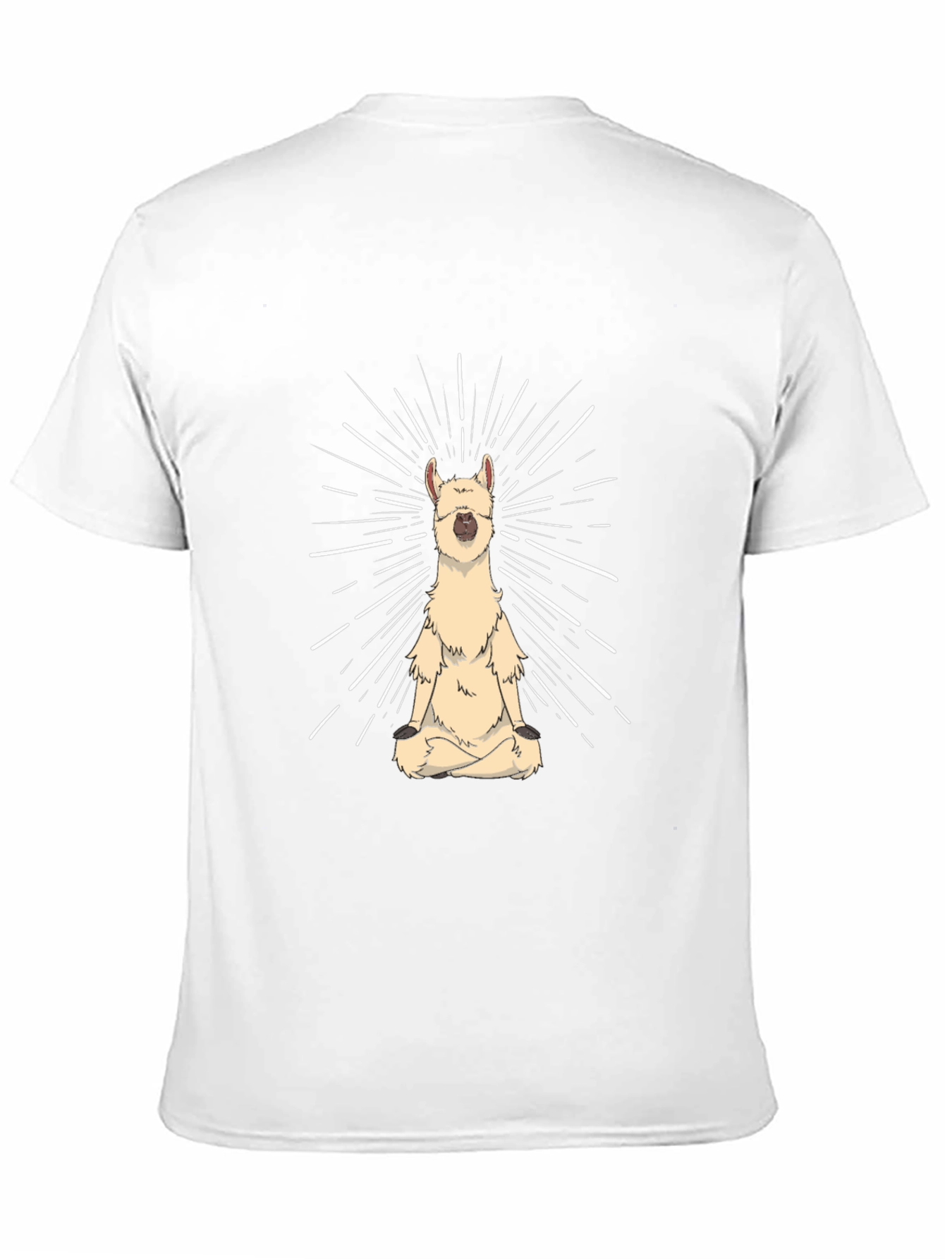 Black Zen Llama Meditation T-Shirt - Black view 11