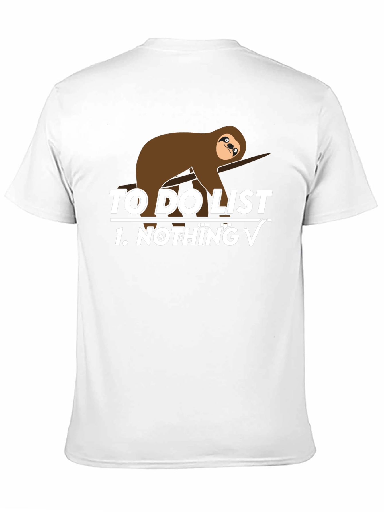 Black Sloth To-Do List Funny Graphic Tee view 11