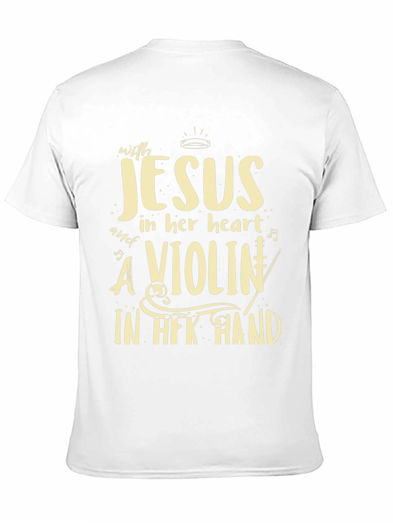 Black Jesus & Violin T-Shirt: Heartfelt Harmony view 11