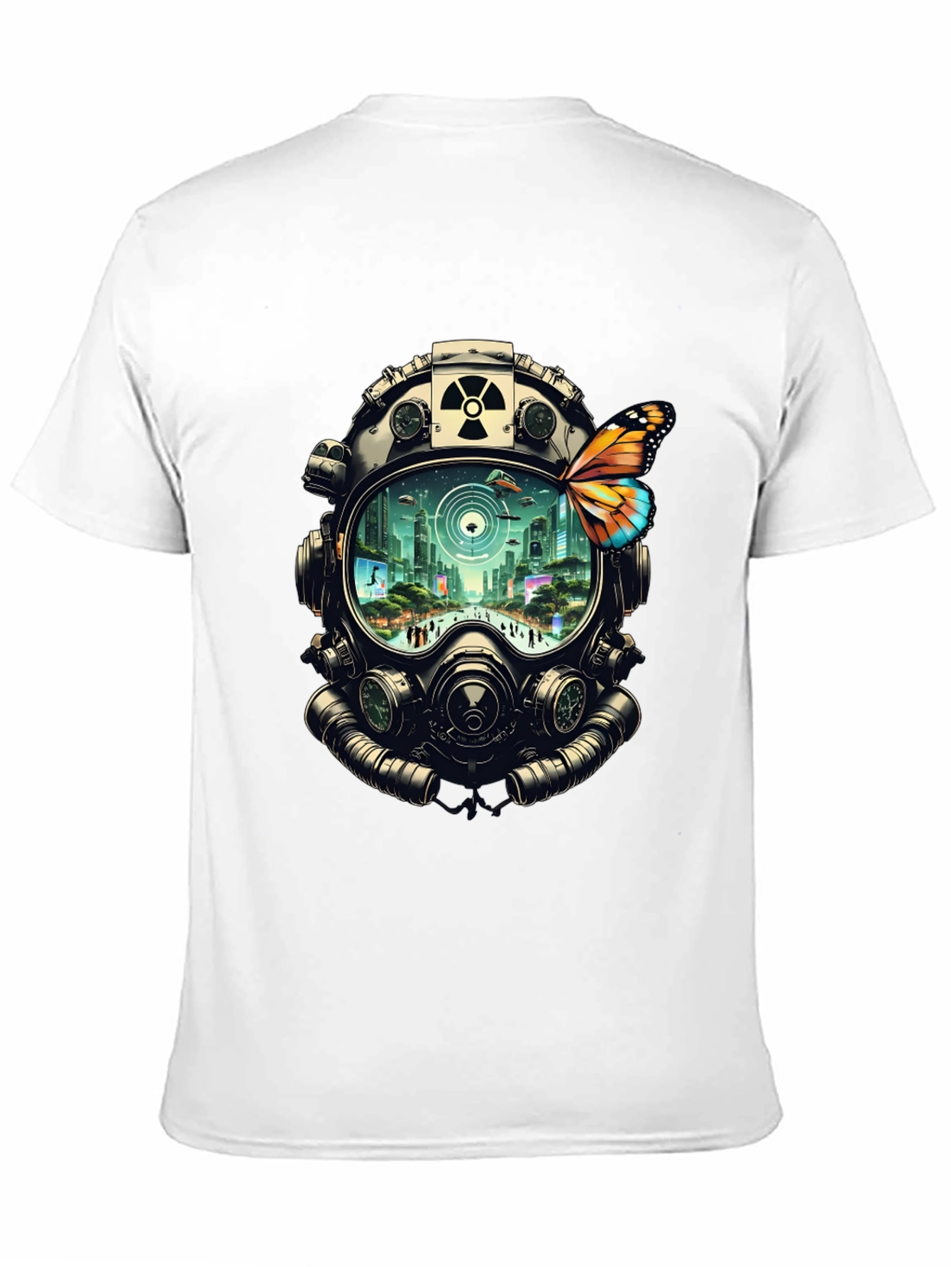 Gas Mask Cityscape Graphic Tee - 11