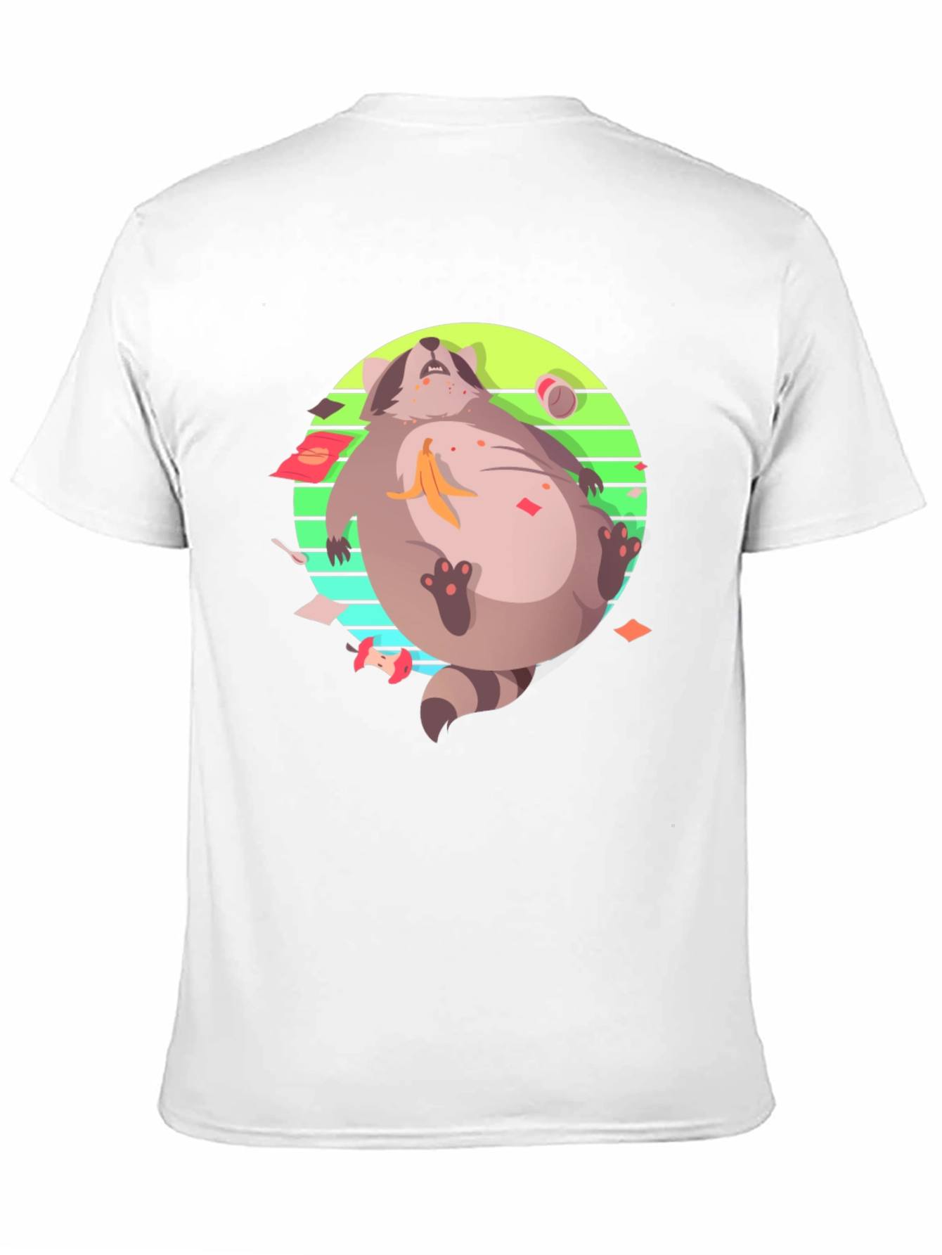 Black Raccoon Feast T-Shirt - Black Crew Neck Graphic Tee view 11