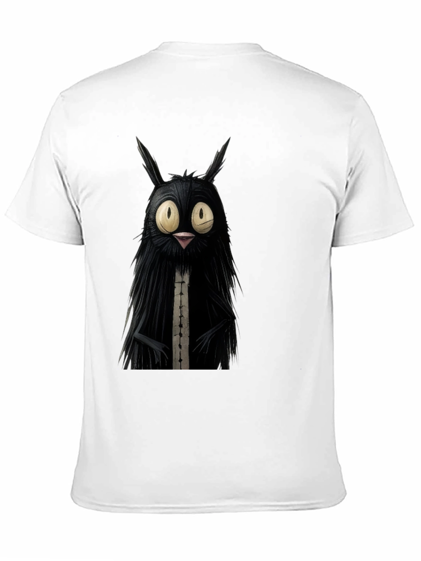 Black Creepy Cute Cat T-Shirt - Black view 11