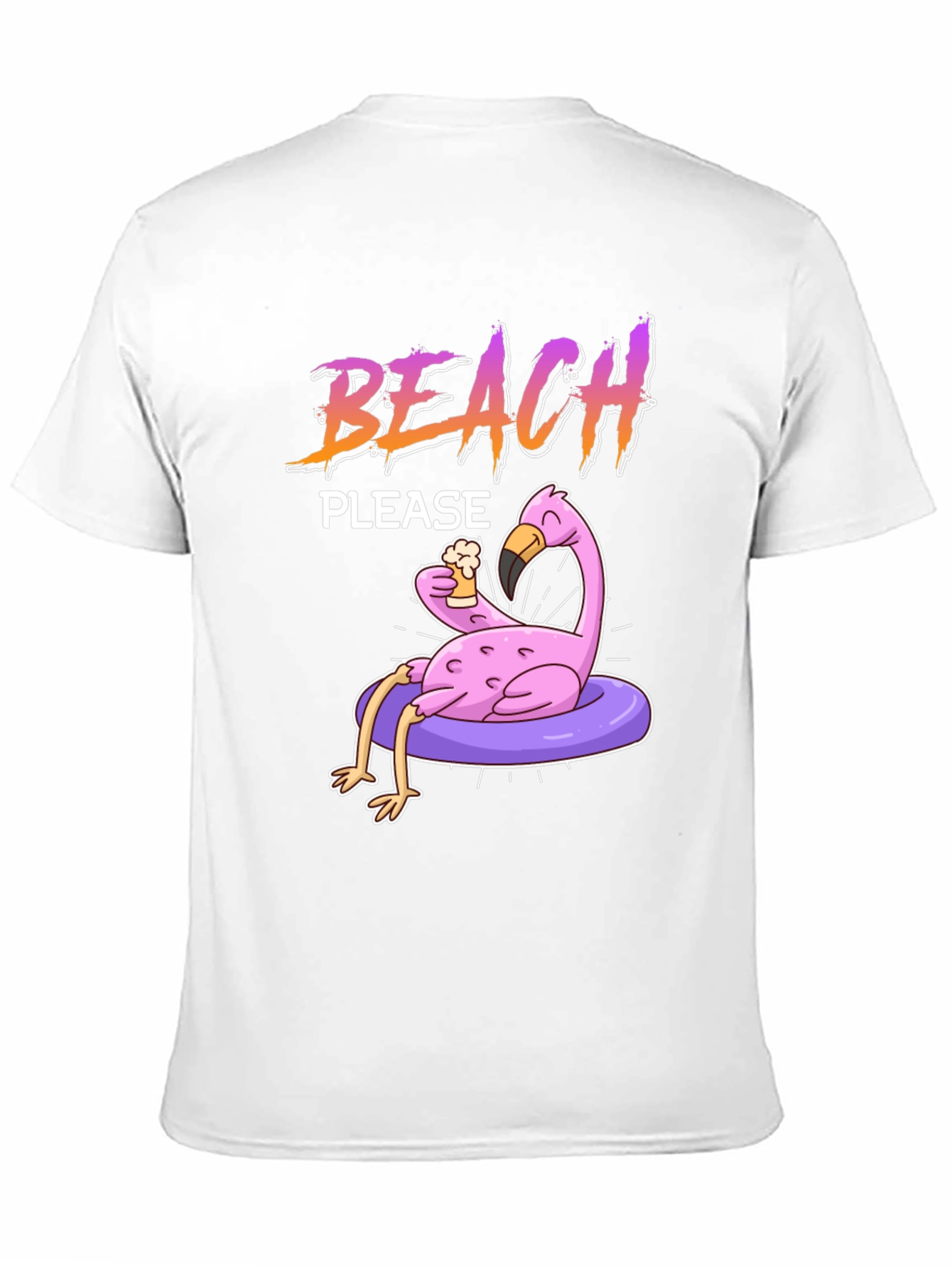 Black Beach Please Flamingo T-Shirt view 11