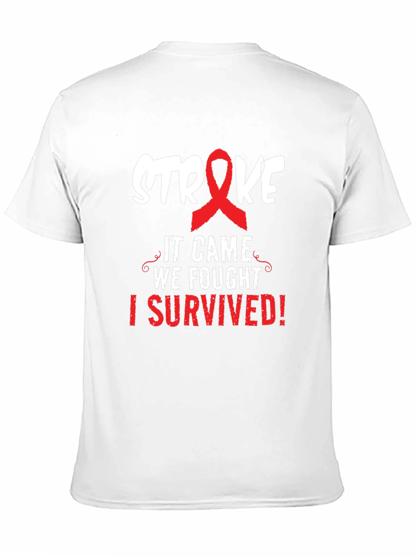 Black Stroke Survivor T-Shirt - It Came We Fought I Survived view 11