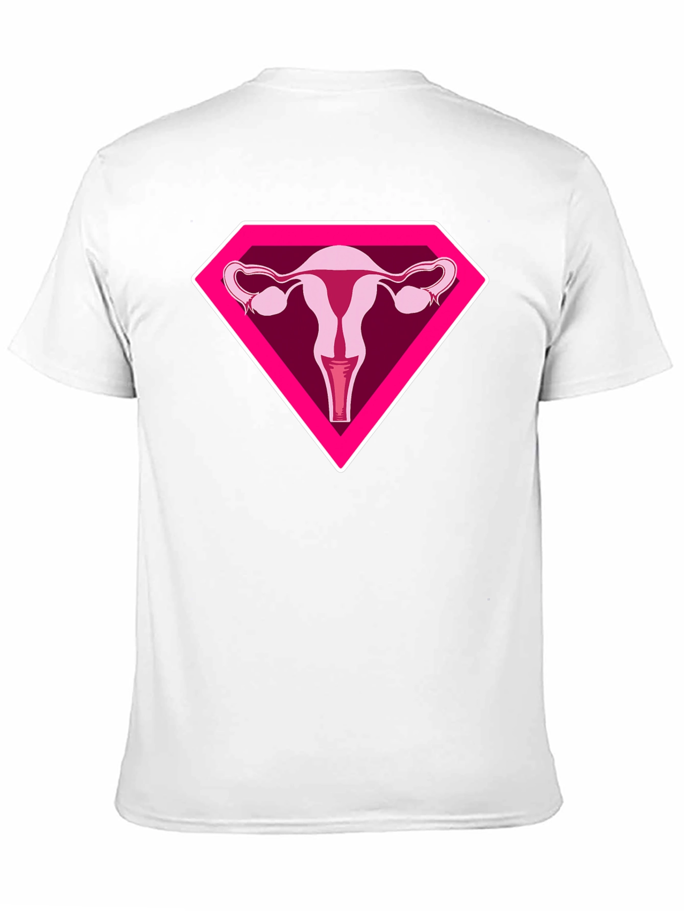 Black Uterus Superhero Graphic Tee - Black Cotton T-Shirt view 11