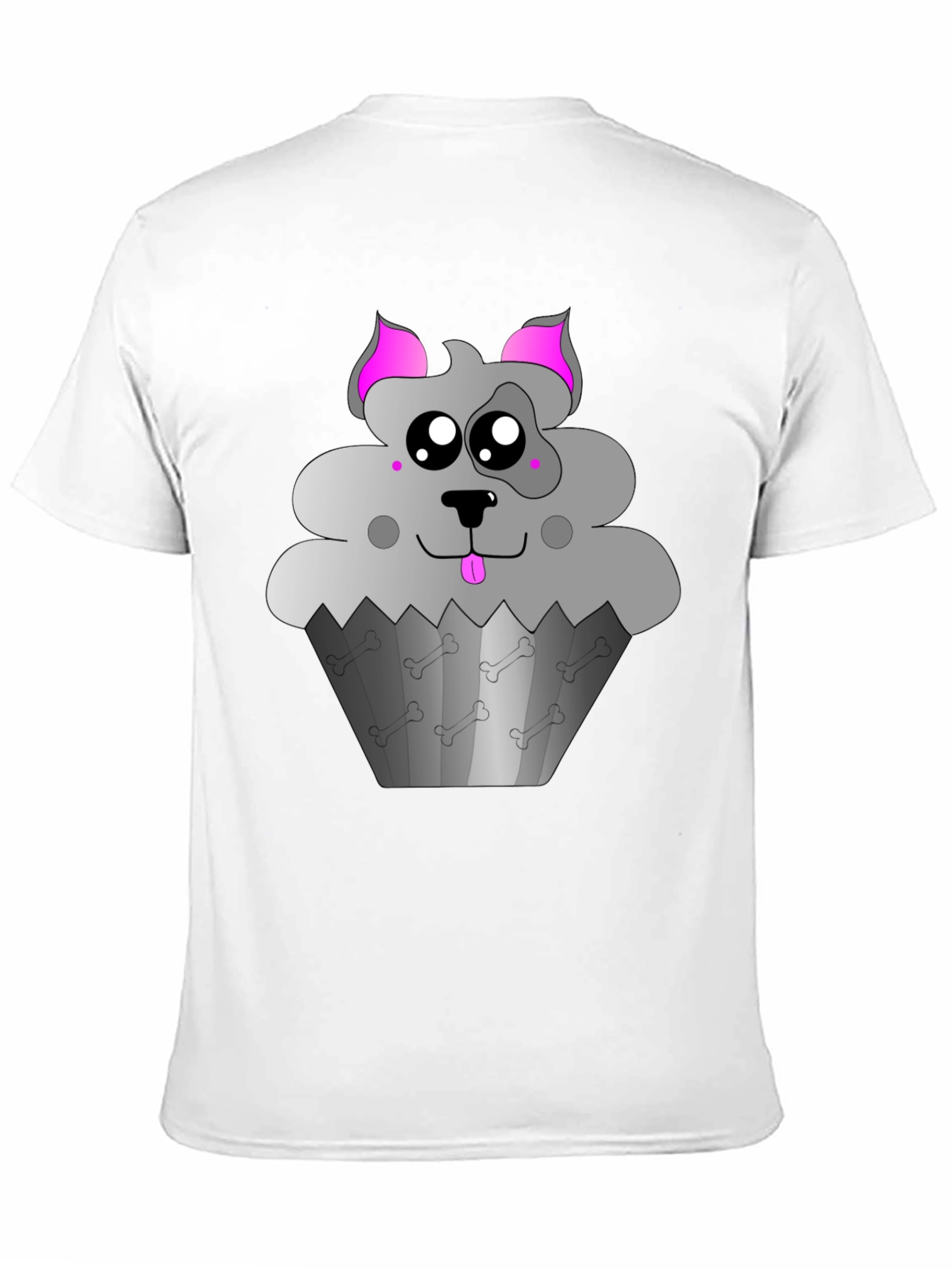 Black Cute Dog Cupcake Graphic Tee - Black view 11