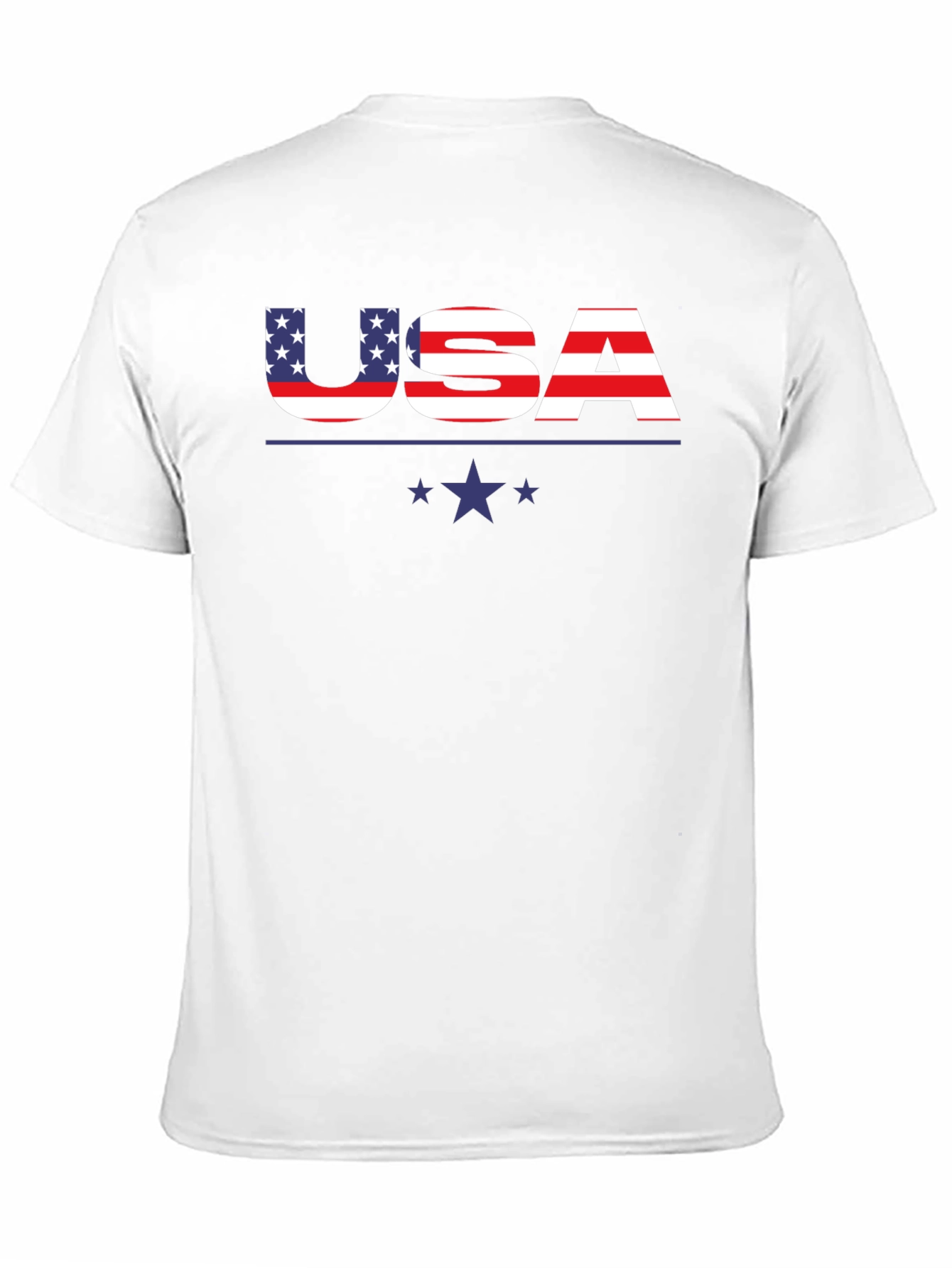 Black USA Flag Graphic Print Crew Neck T-Shirt view 11