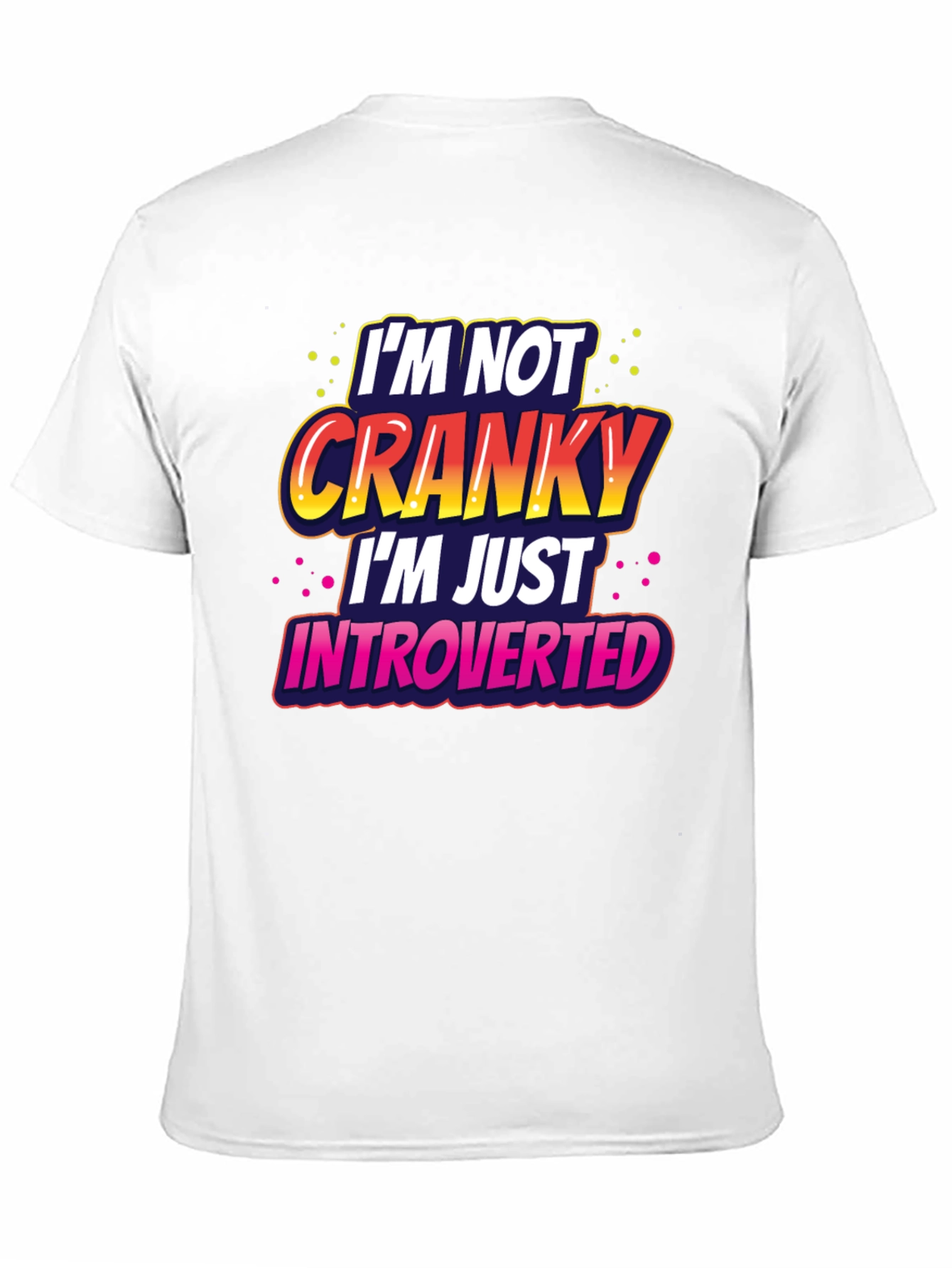 Black Introverted Graphic Tee -  Funny Novelty T-Shirt view 11