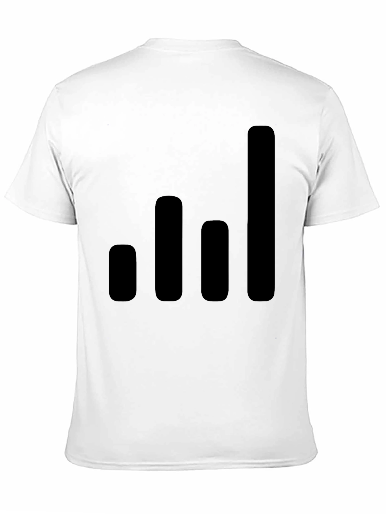 Black Modern Black T-Shirt with Graphic Bars Design view 11