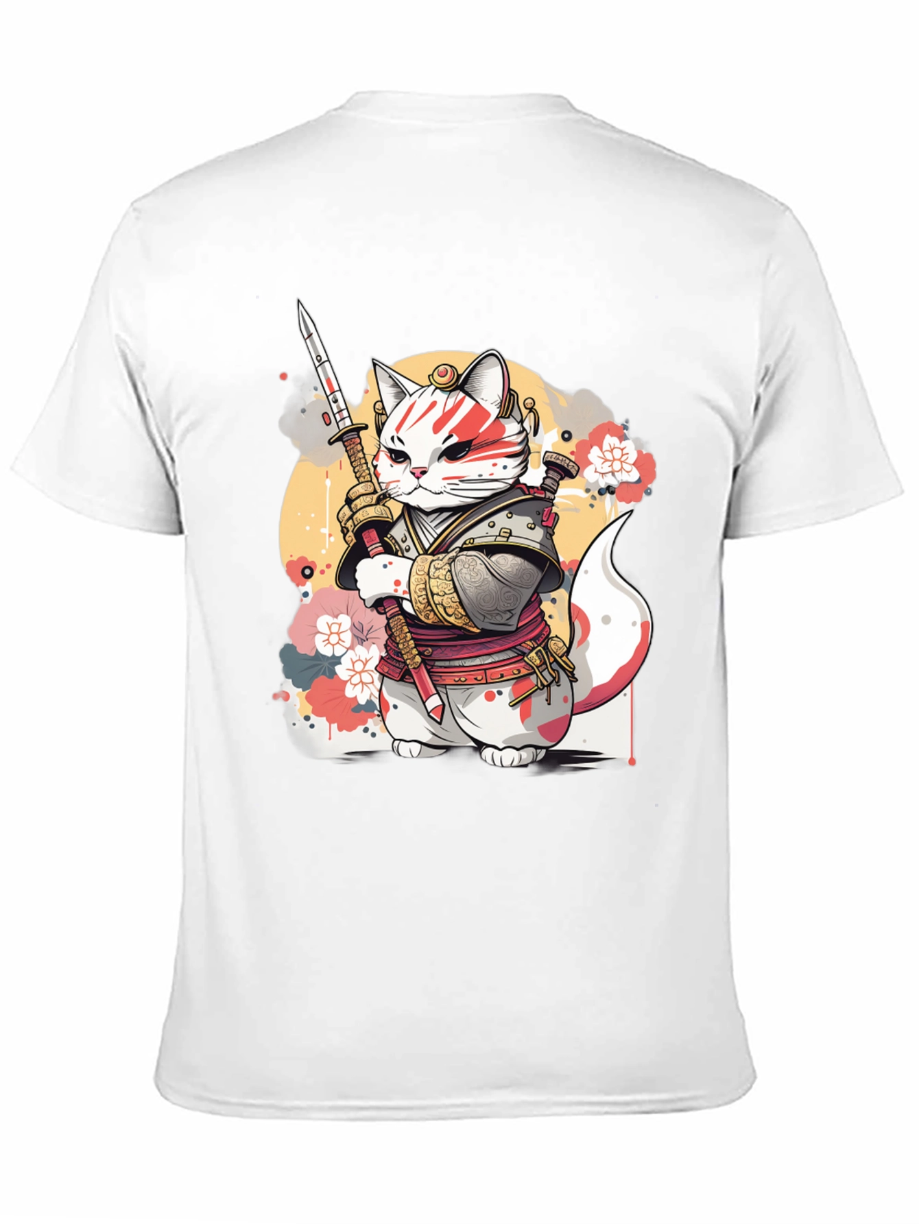 Black Samurai Cat Graphic Tee - Unique Anime Style view 11