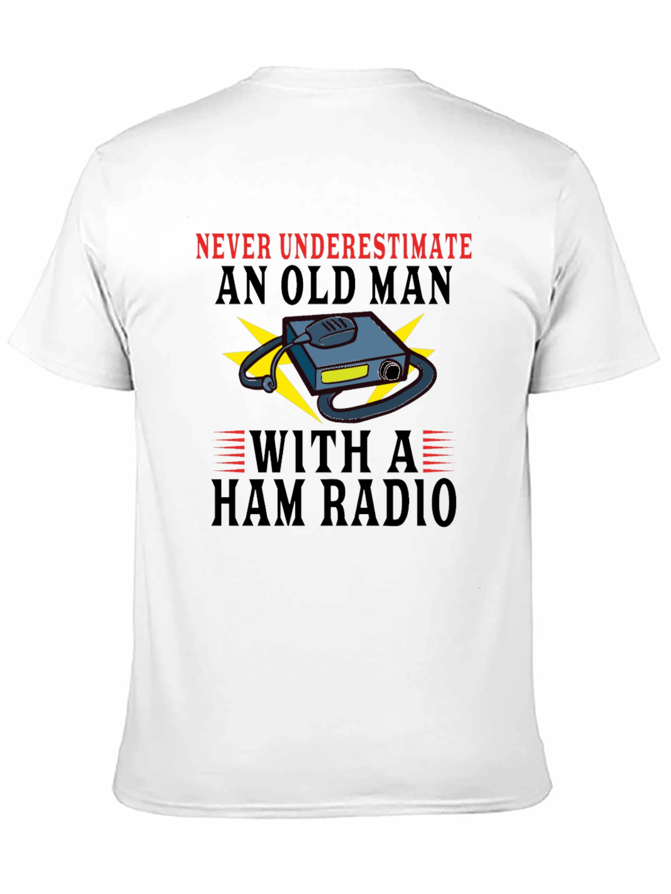 Black Ham Radio Old Man T-Shirt view 11