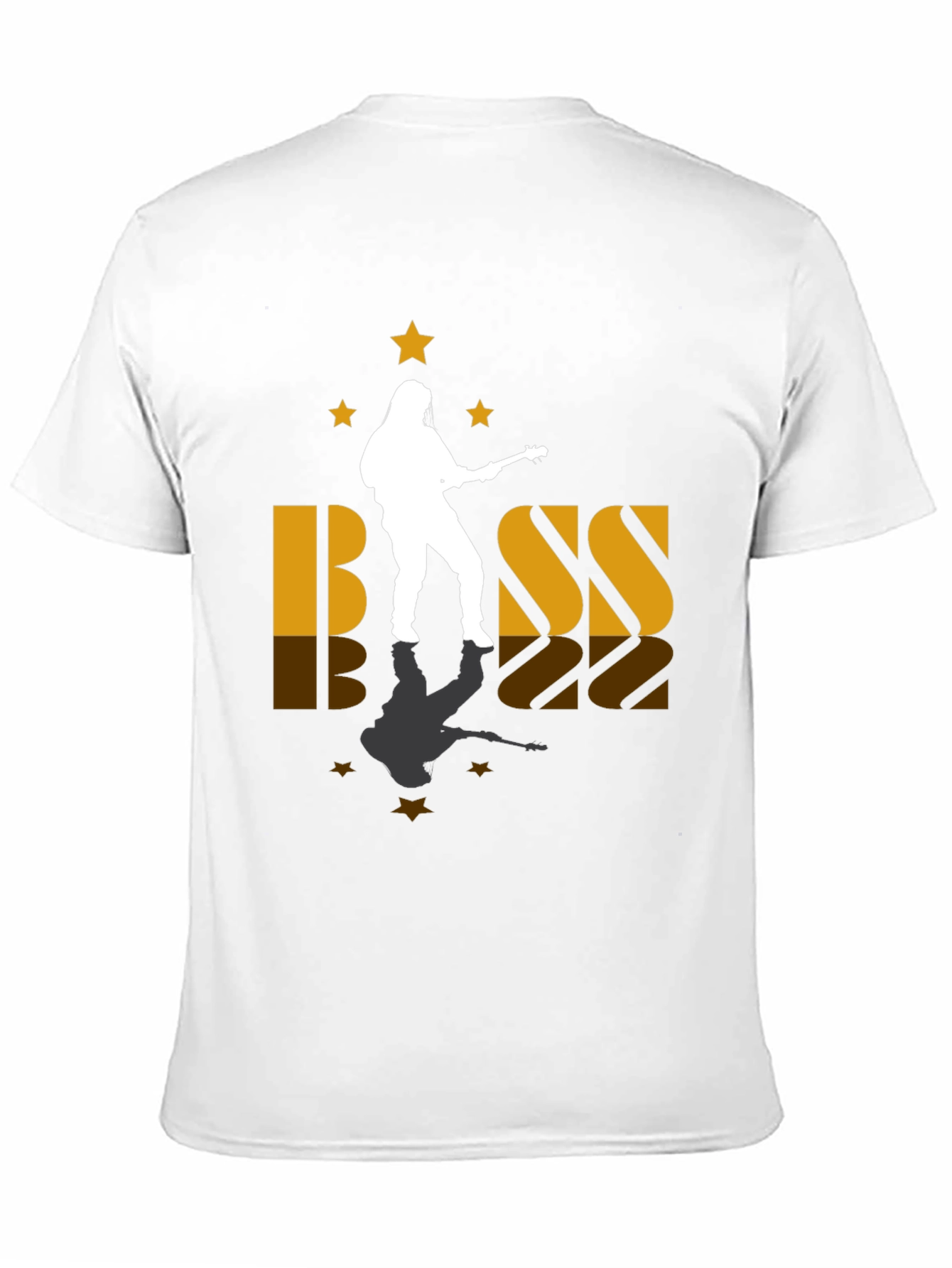Black Bass Guitar Player Silhouette Graphic Tee view 11