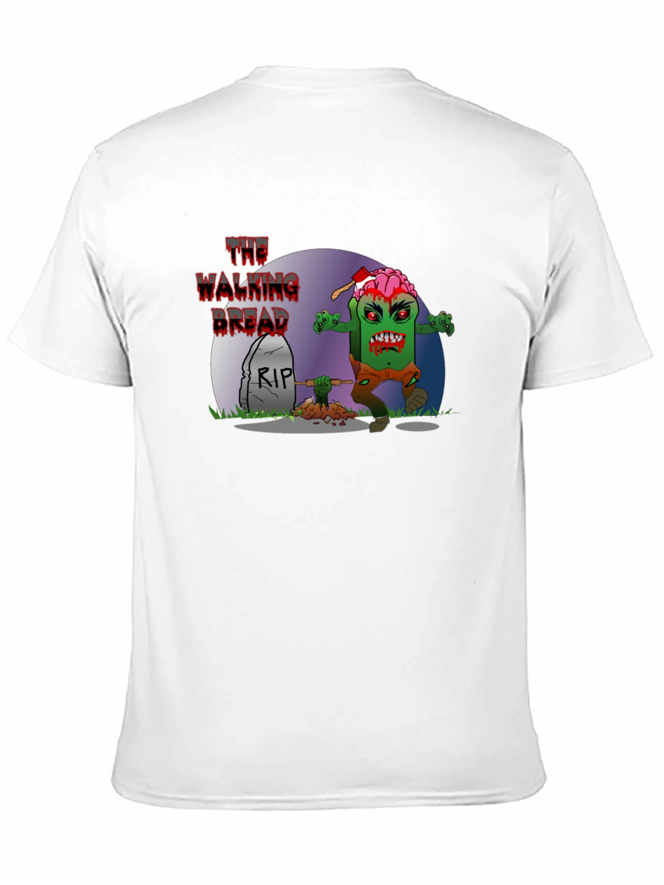 Black The Walking Bread Zombie T-Shirt view 11