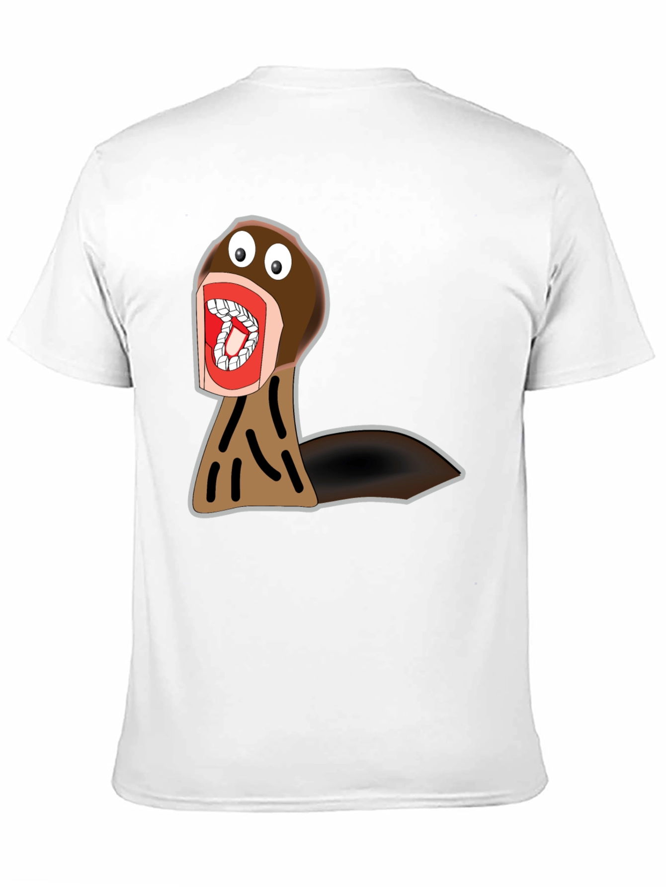 Black Funny Cartoon Monster Graphic Tee - Black Cotton view 11