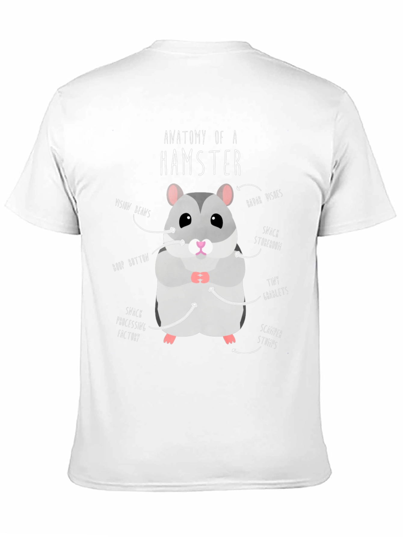 Black Anatomy of a Hamster Funny T-Shirt view 11