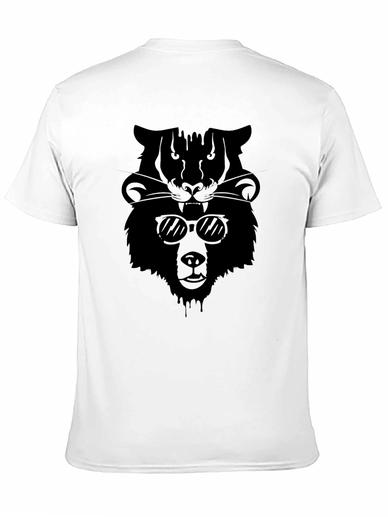 Black Cool Bear & Tiger Graphic Tee - Black view 11