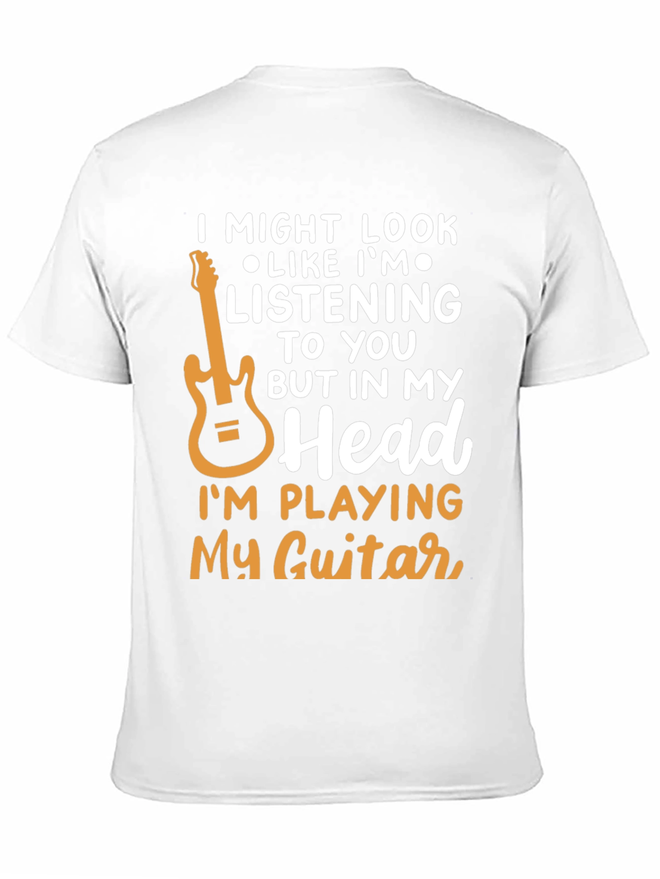 Black Guitar Lover T-Shirt - "In My Head I'm Playing Guitar" view 11