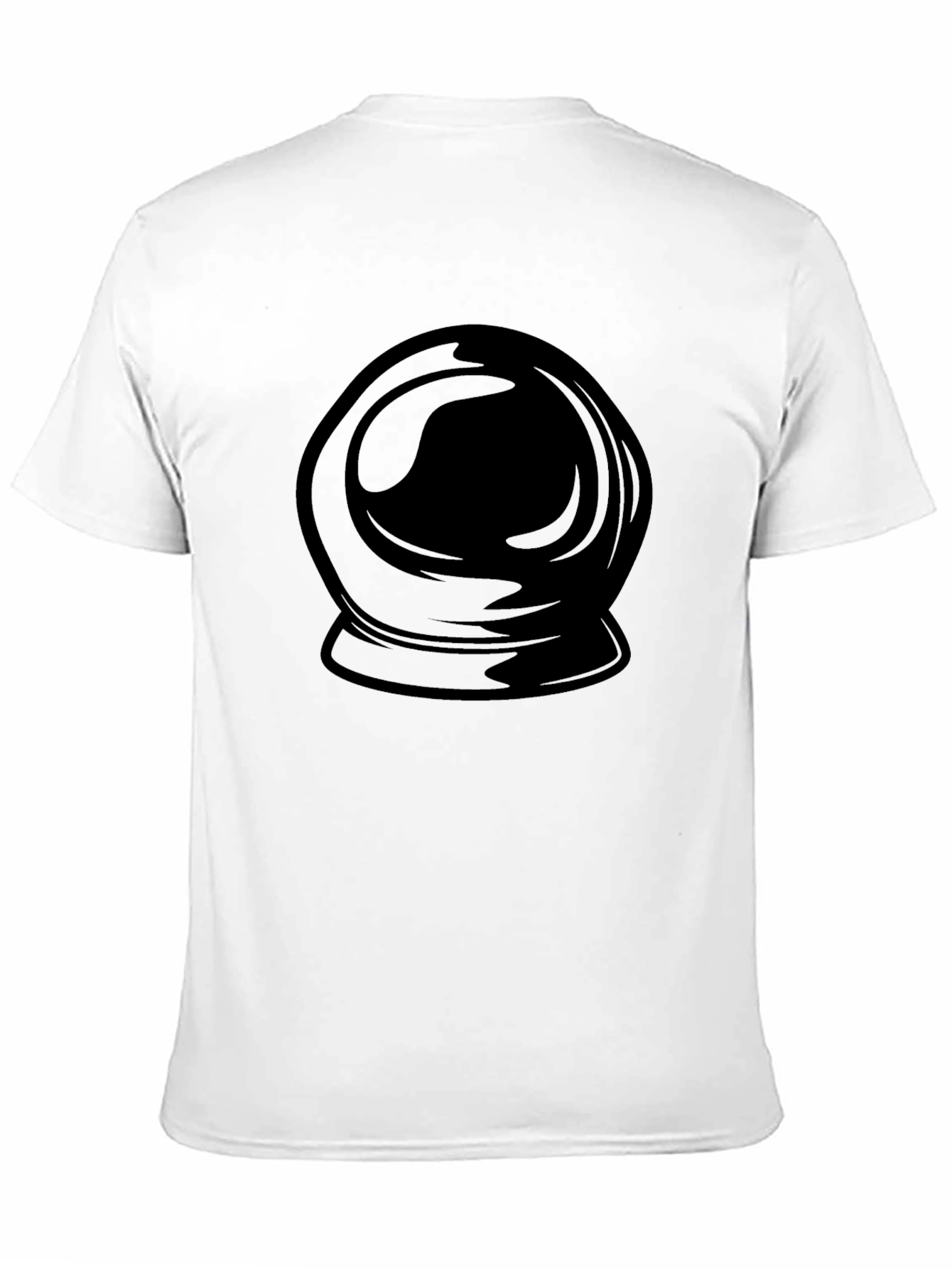 Black Astronaut Helmet Graphic Print Black T-Shirt view 11