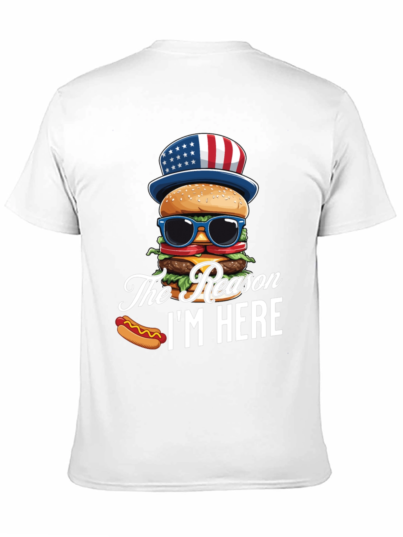 Black Patriotic Burger T-Shirt - The Reason I'm Here view 11