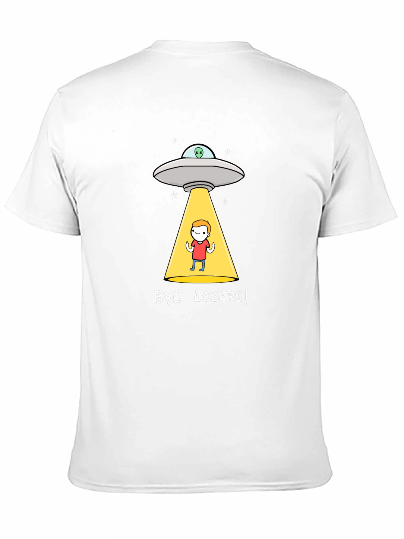 Black Bye Losers! Alien Abduction Graphic Tee - Black Cotton Blend view 11