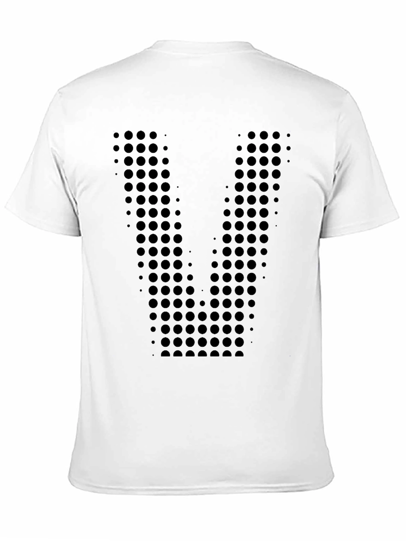 Black Geometric Dot Pattern Black T-Shirt view 11