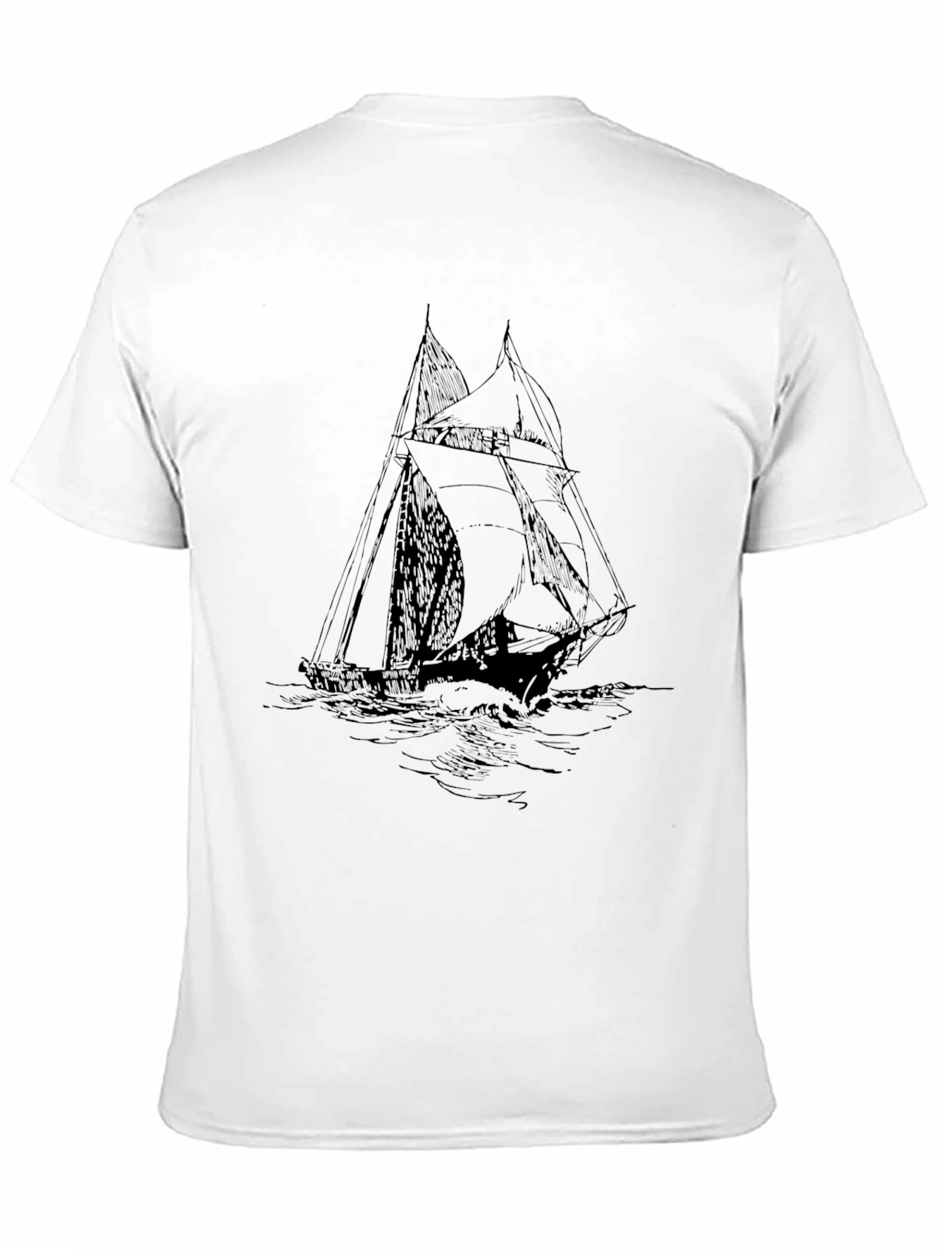Black Black Graphic Tee - Vintage Sailboat Design view 11