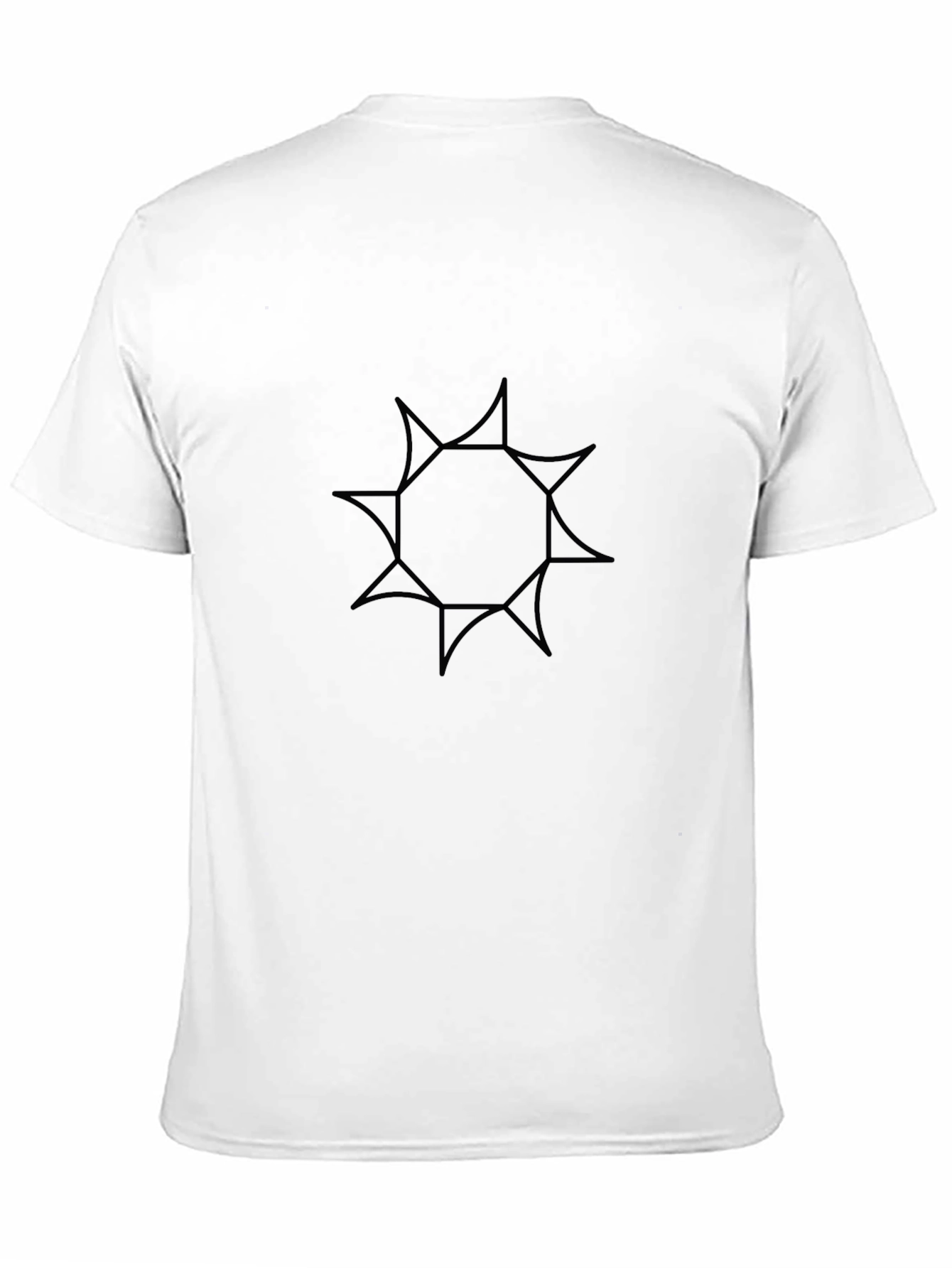 Black Geometric Sun T-Shirt - Modern Black Tee view 11