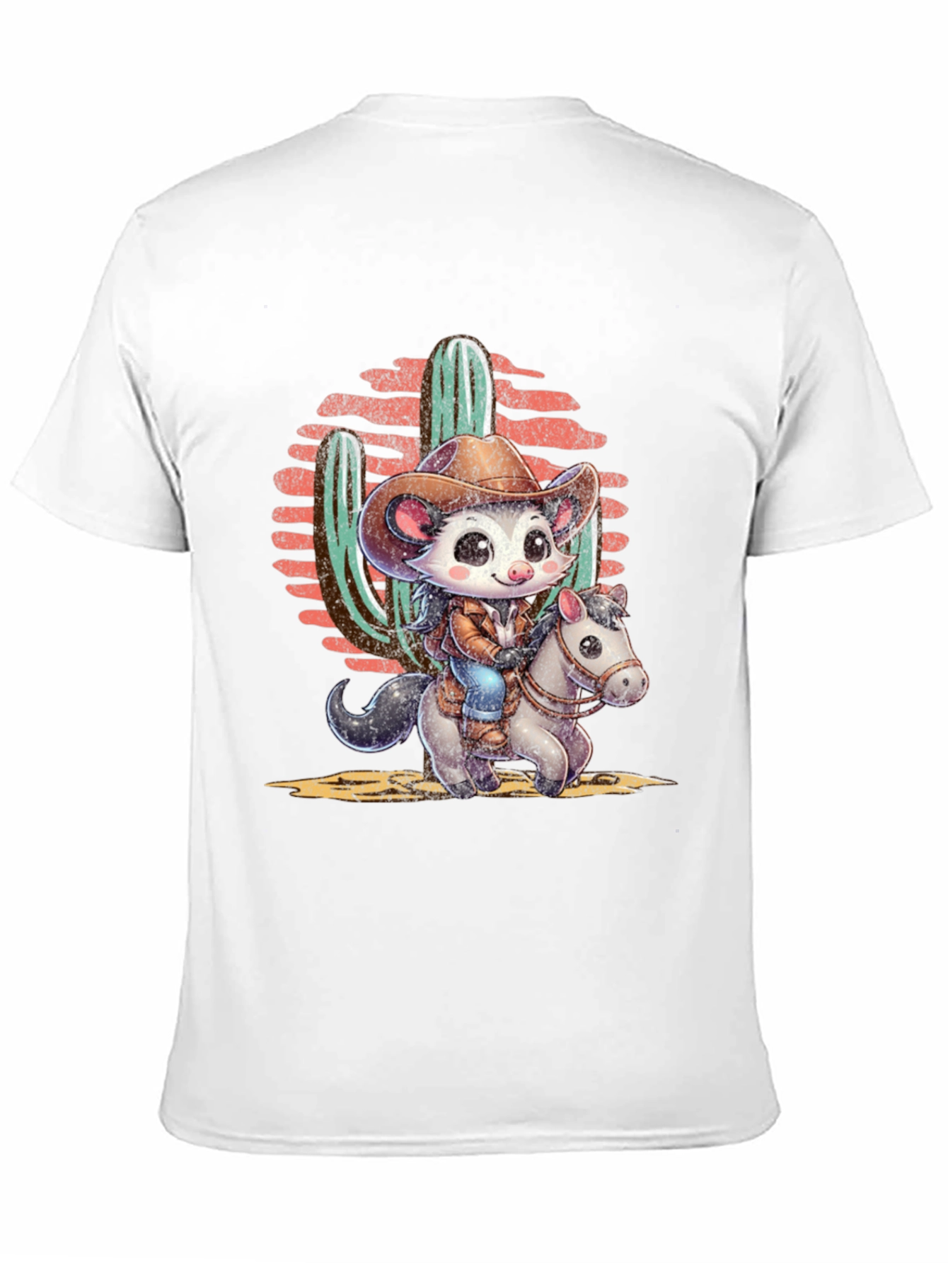 Black Cute Cowboy Possum T-Shirt view 11